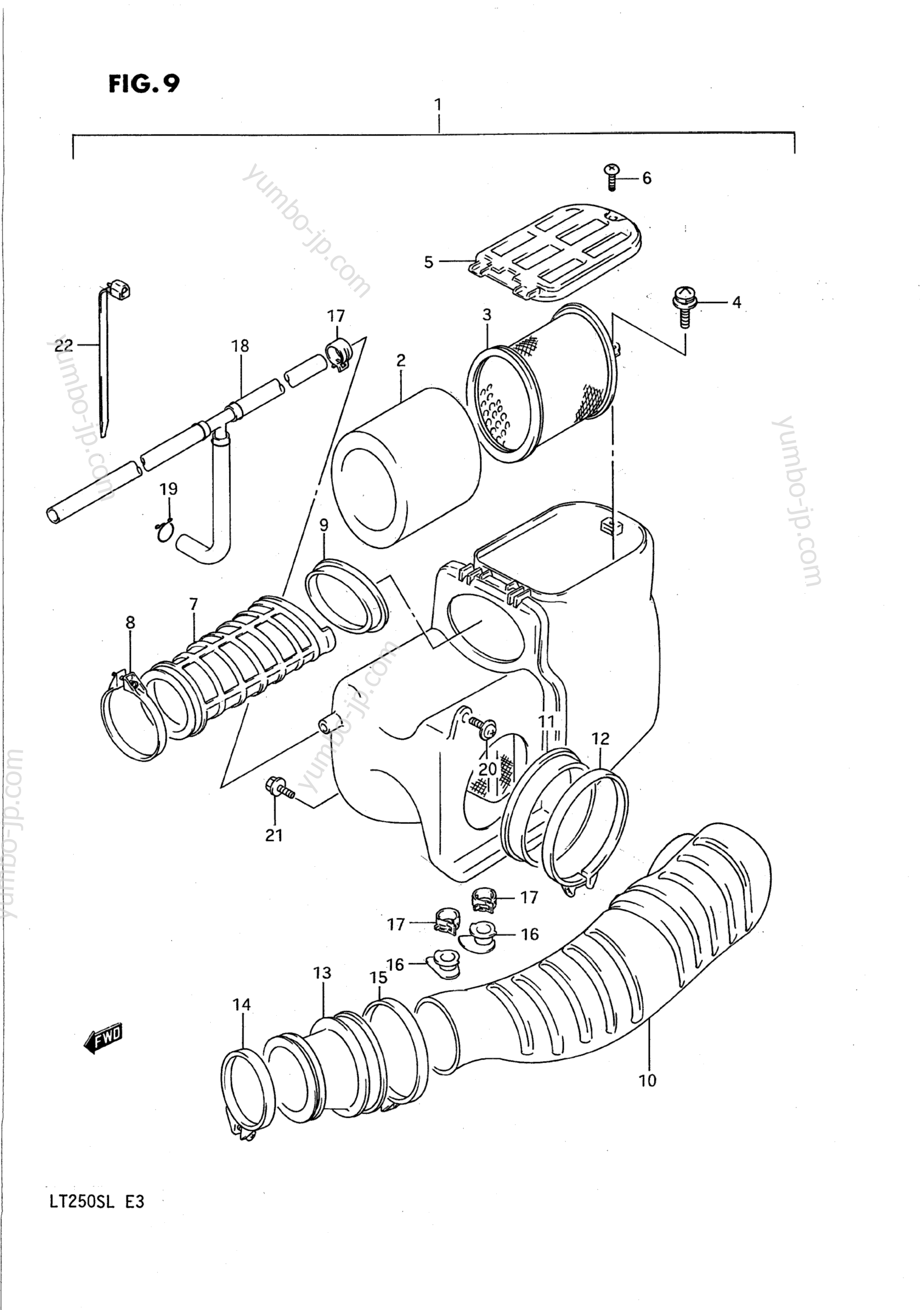 AIR CLEANER для квадроциклов SUZUKI QuadSport (LT250S) 1989 г.