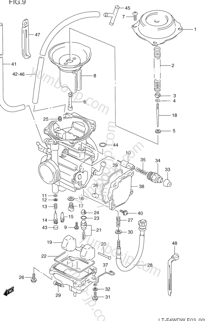 Карбюратор для квадроциклов SUZUKI QuadRunner (LT-F4WD) 1997 г.