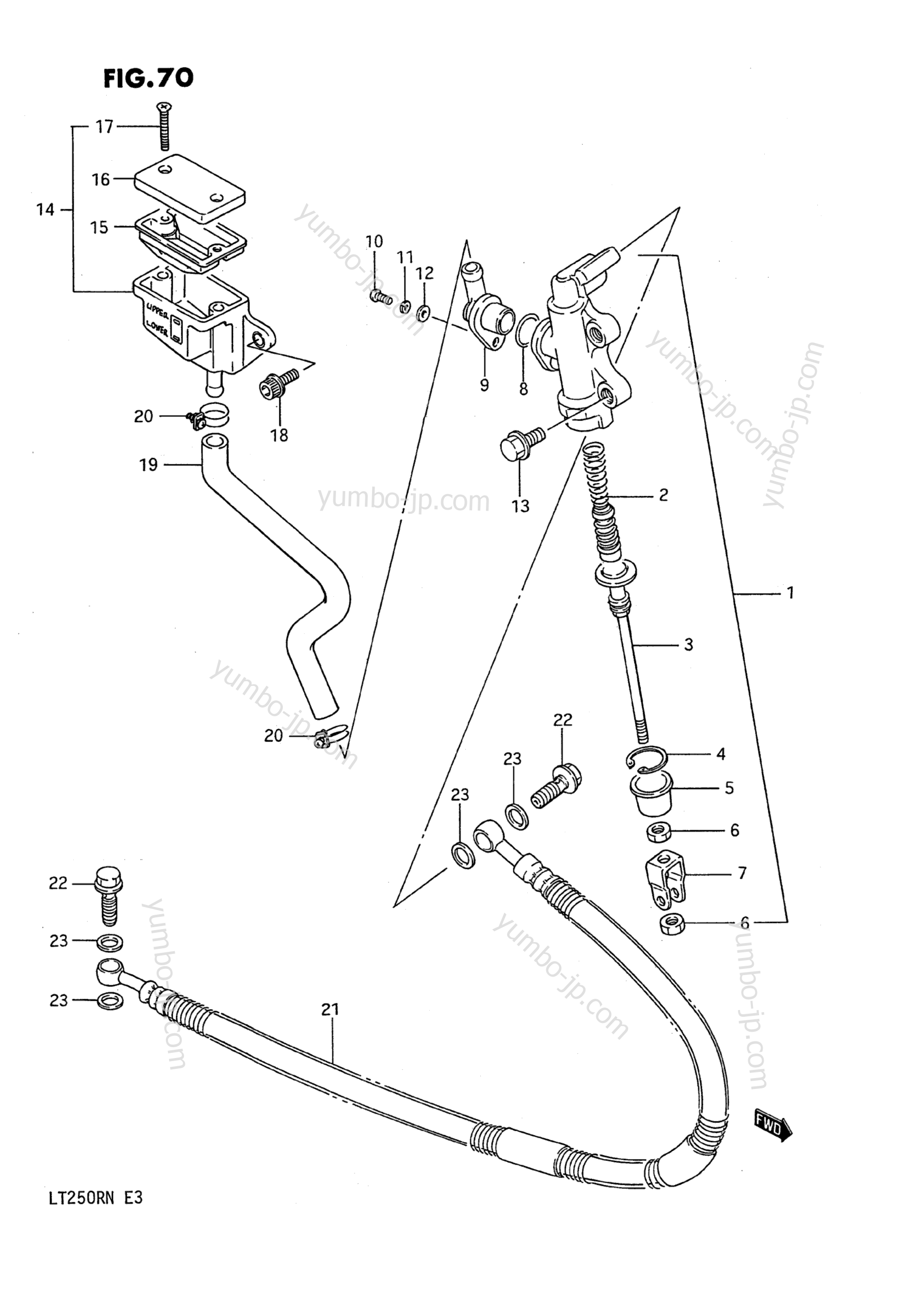 REAR MASTER CYLINDER (MODEL G) для квадроциклов SUZUKI QuadRacer (LT250R) 1989 г.