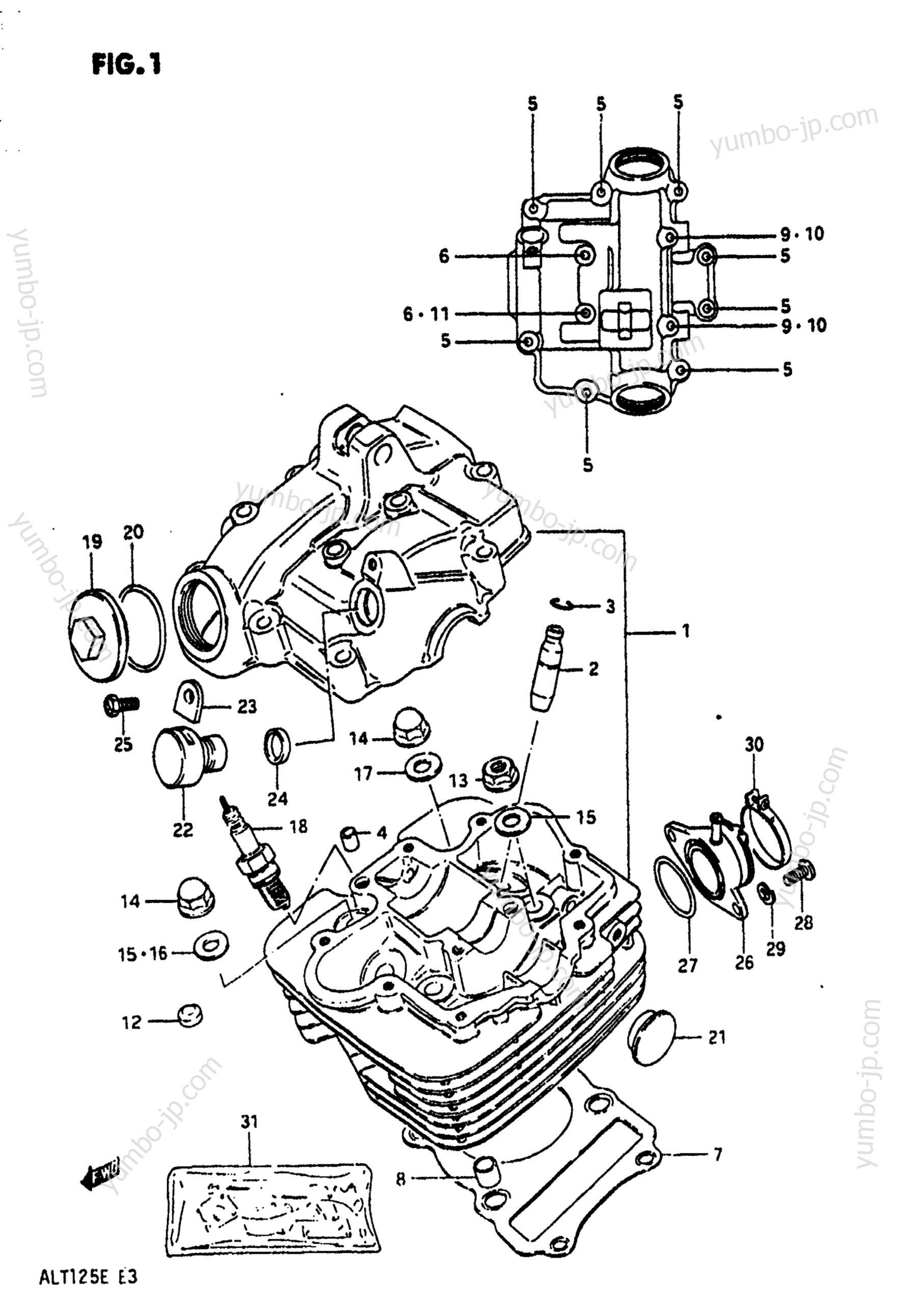 Головка блока цилиндров для квадроциклов SUZUKI ALT125 1984 г.