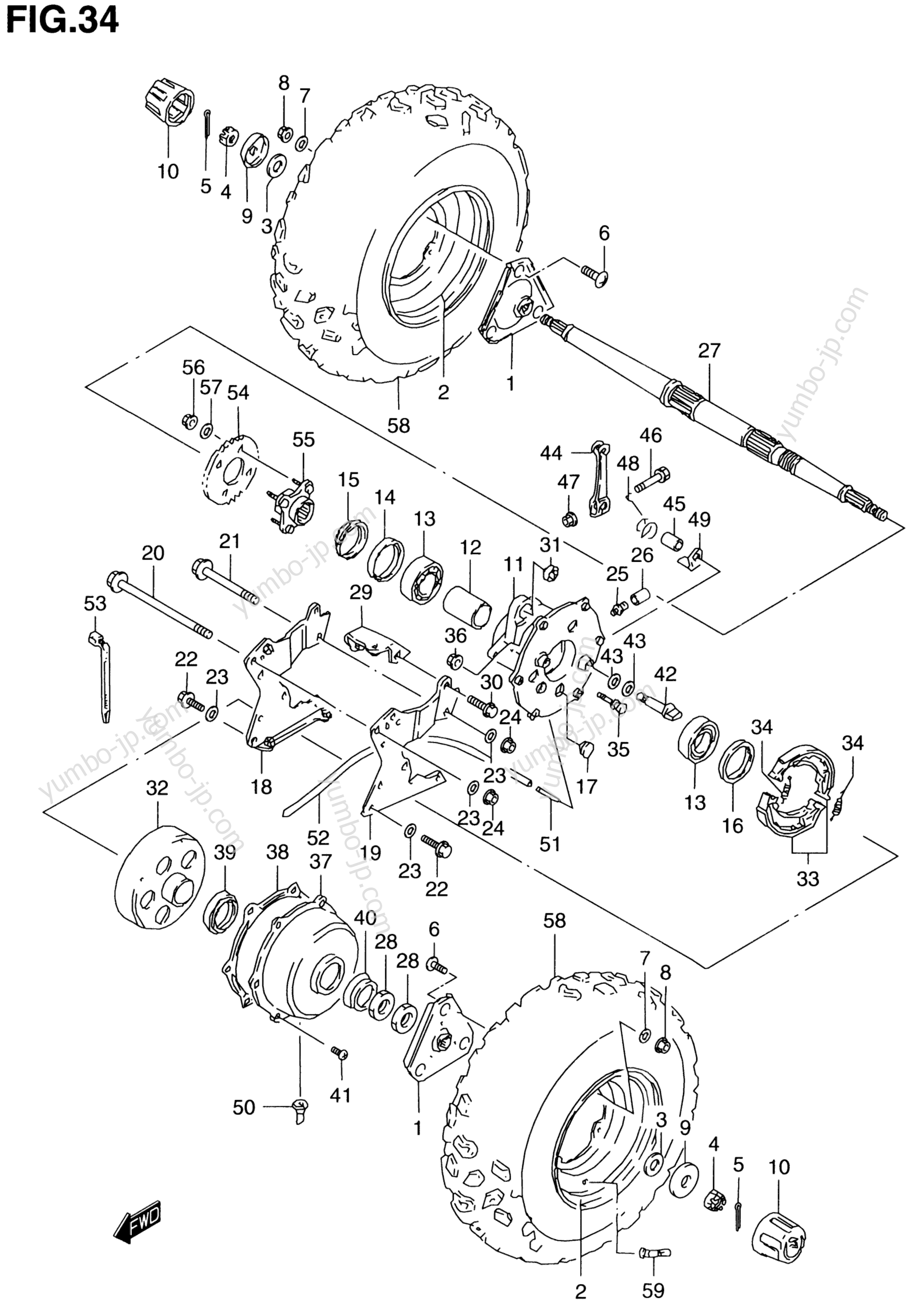 REAR WHEEL для квадроциклов SUZUKI QuadSport (LT80) 1996 г.