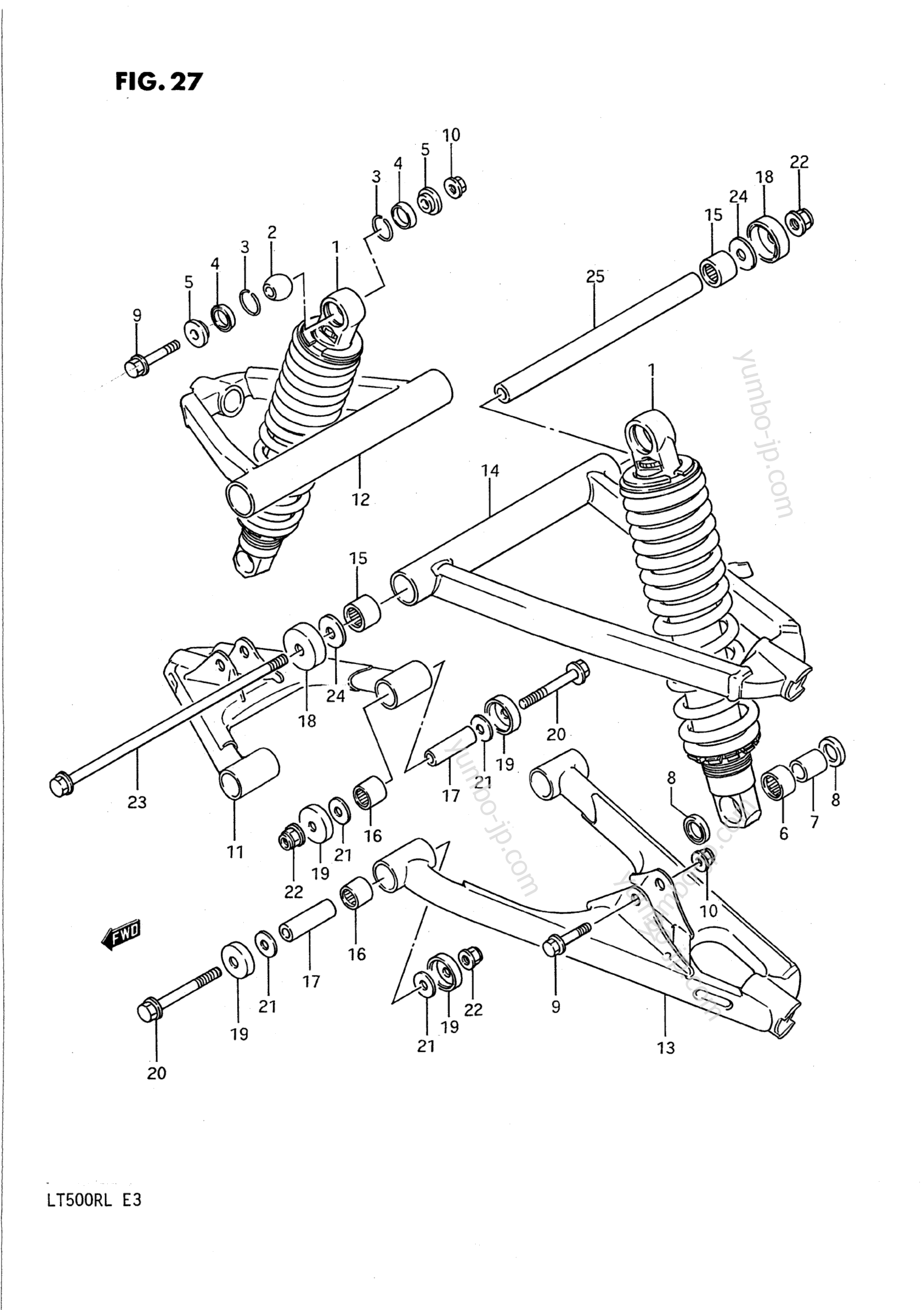 SUSPENSION ARM (MODEL H) for ATVs SUZUKI QuadRacer (LT500R) 1990 year