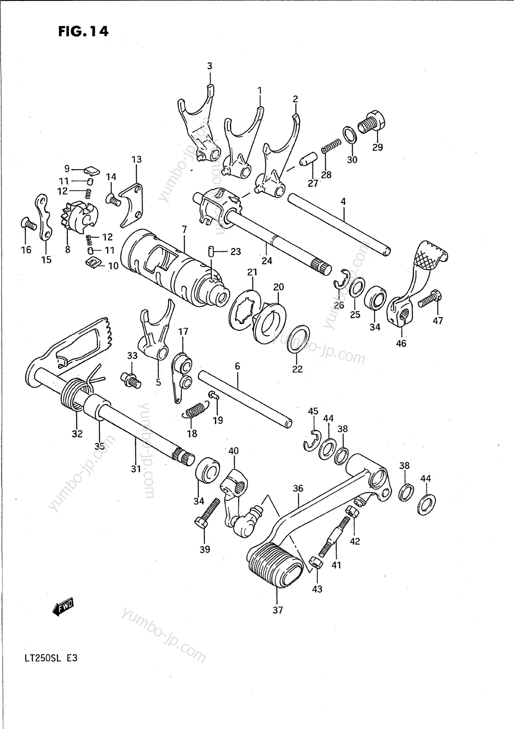 GEAR SHIFTING для квадроциклов SUZUKI QuadSport (LT250S) 1990 г.