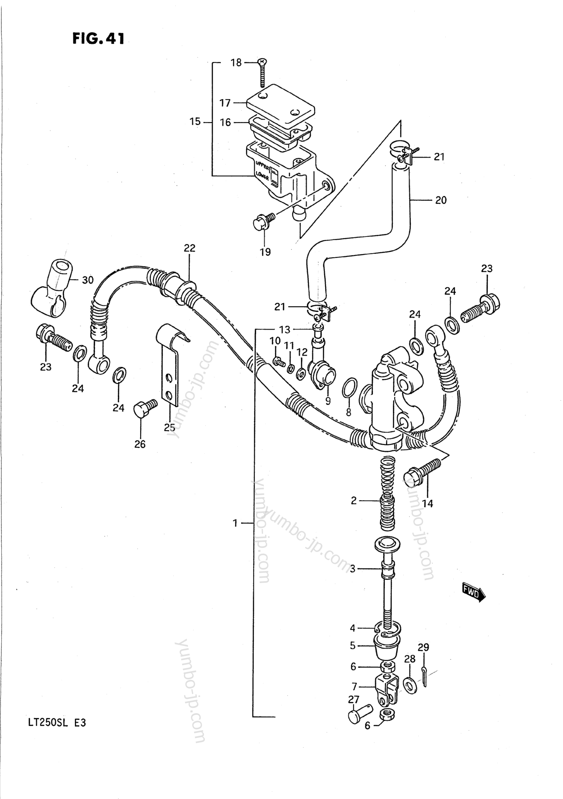 REAR MASTER CYLINDER для квадроциклов SUZUKI QuadSport (LT250S) 1989 г.