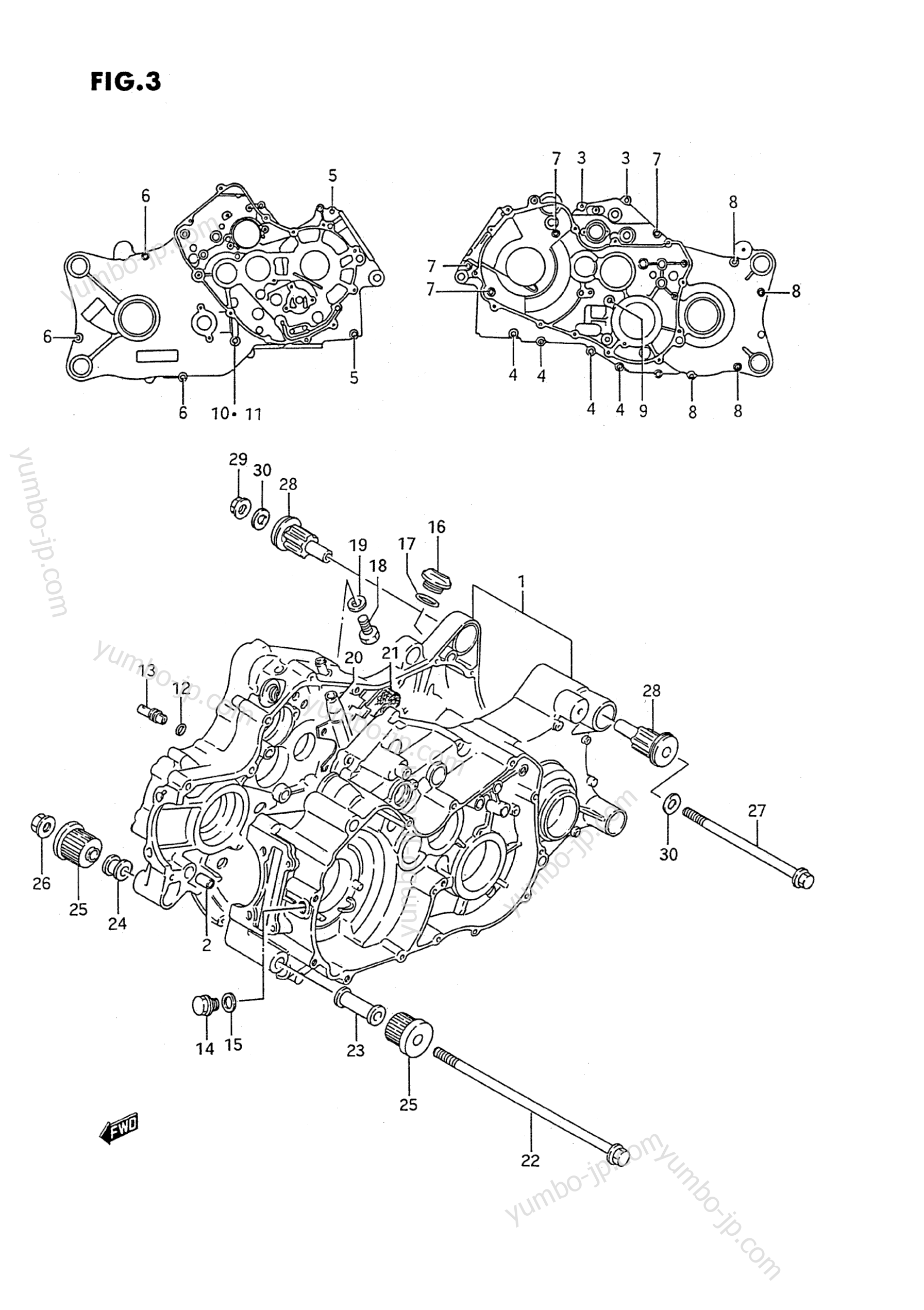 Крышка картера для квадроциклов SUZUKI King Quad (LT-F4WDX) 1993 г.
