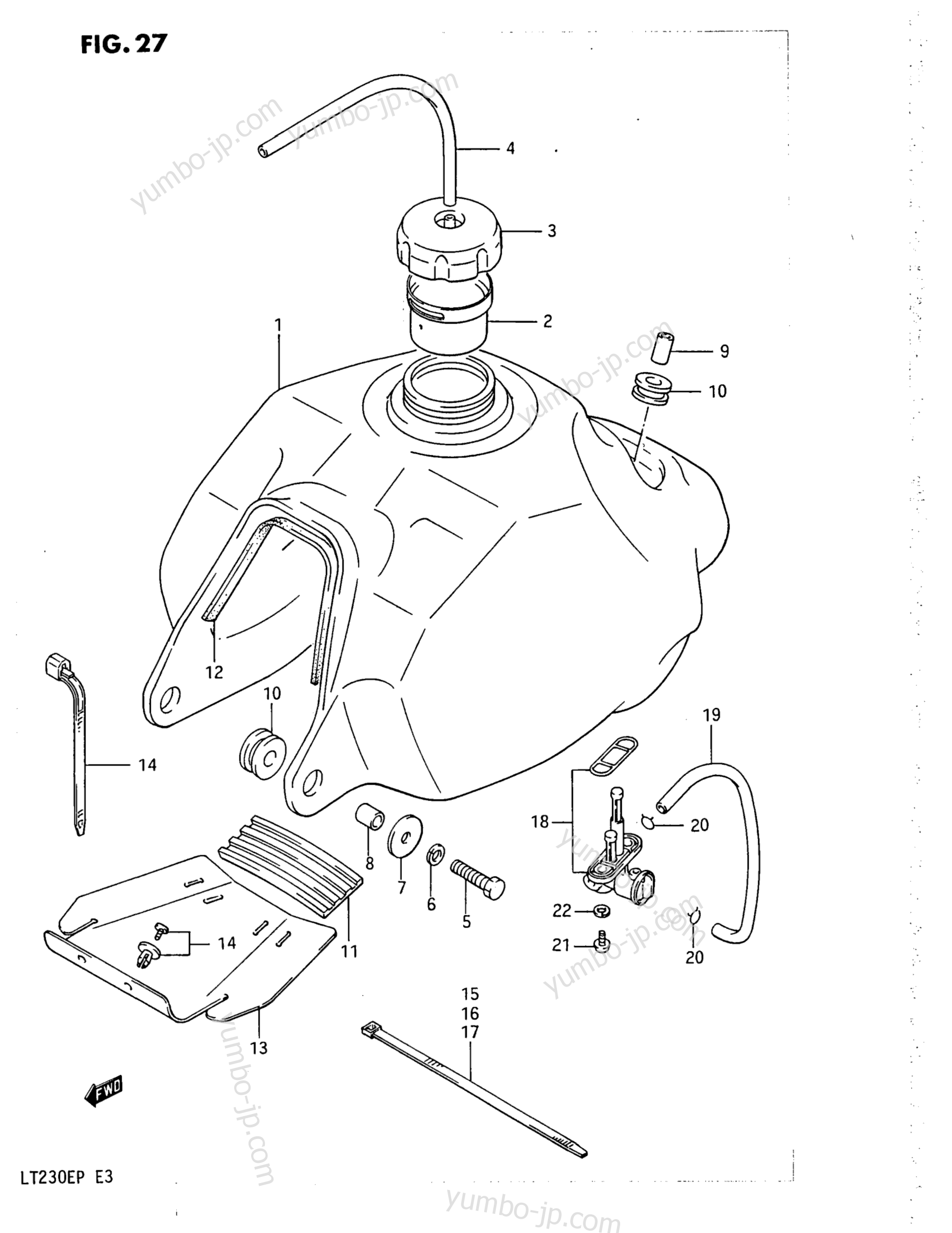 Топливный бак для квадроциклов SUZUKI QuadRunner (LT230E) 1989 г.