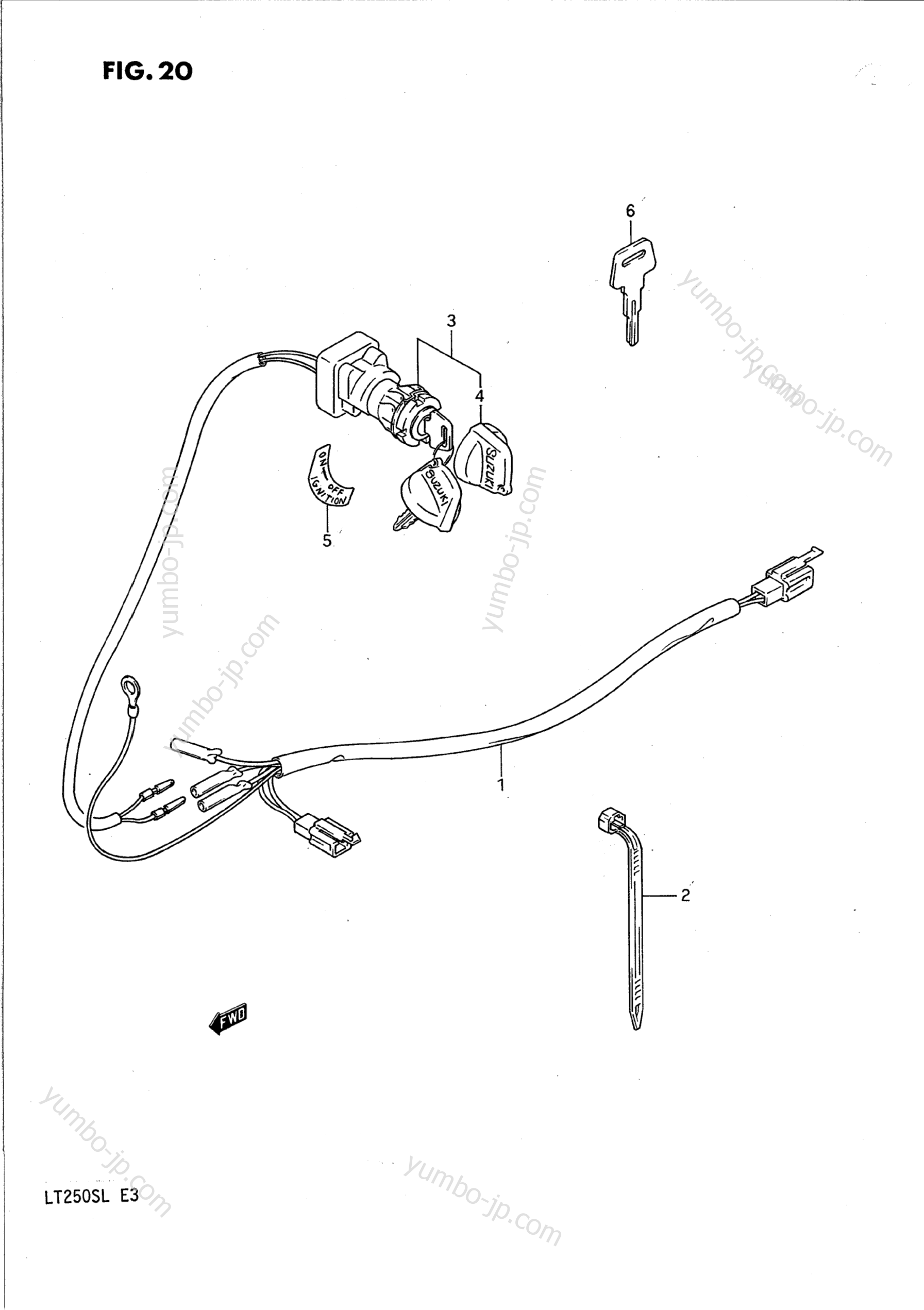 WIRING HARNESS для квадроциклов SUZUKI QuadSport (LT250S) 1990 г.