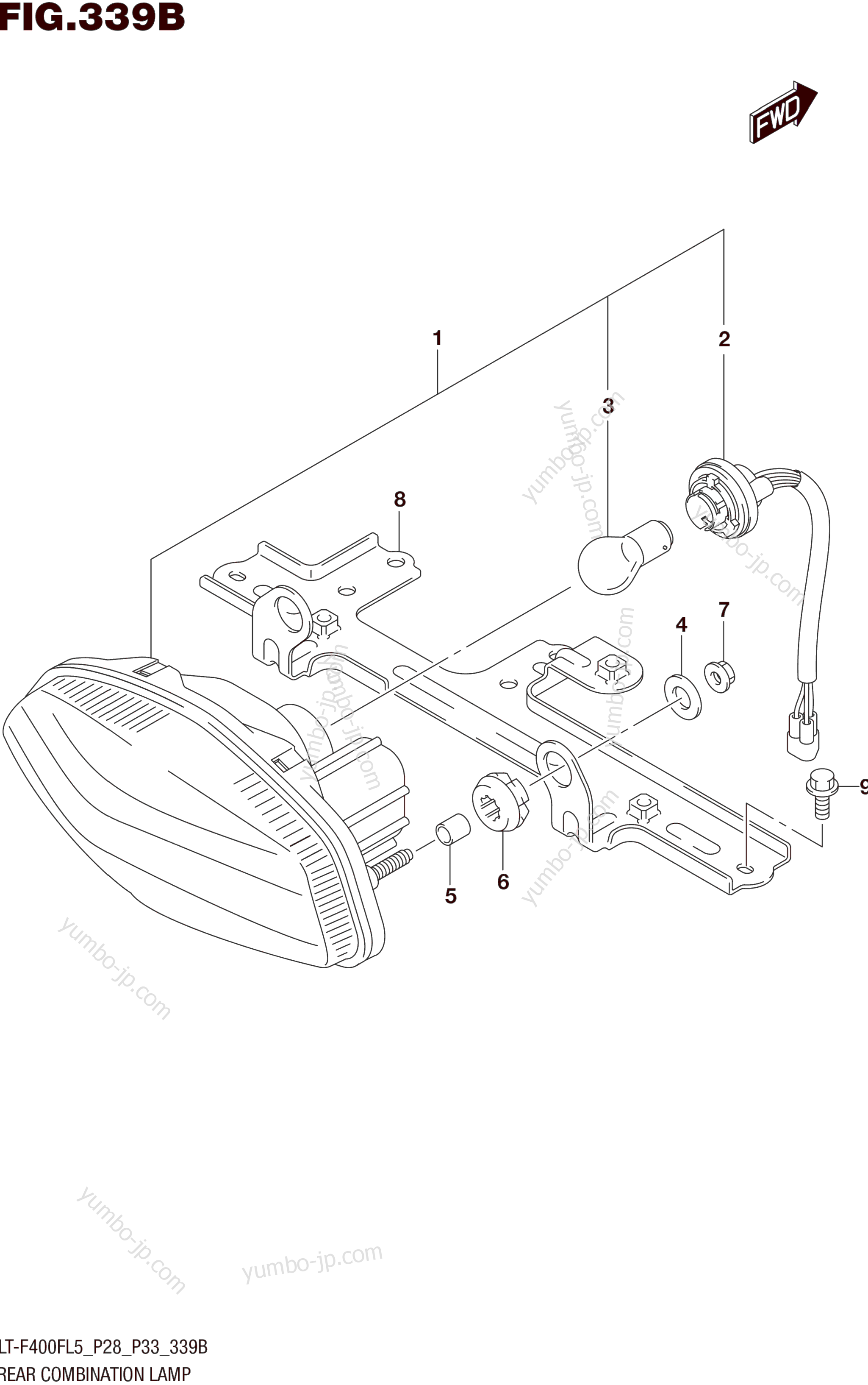 REAR COMBINATION LAMP (LT-F400FL5 P33) для квадроциклов SUZUKI LT-F400F 2015 г.