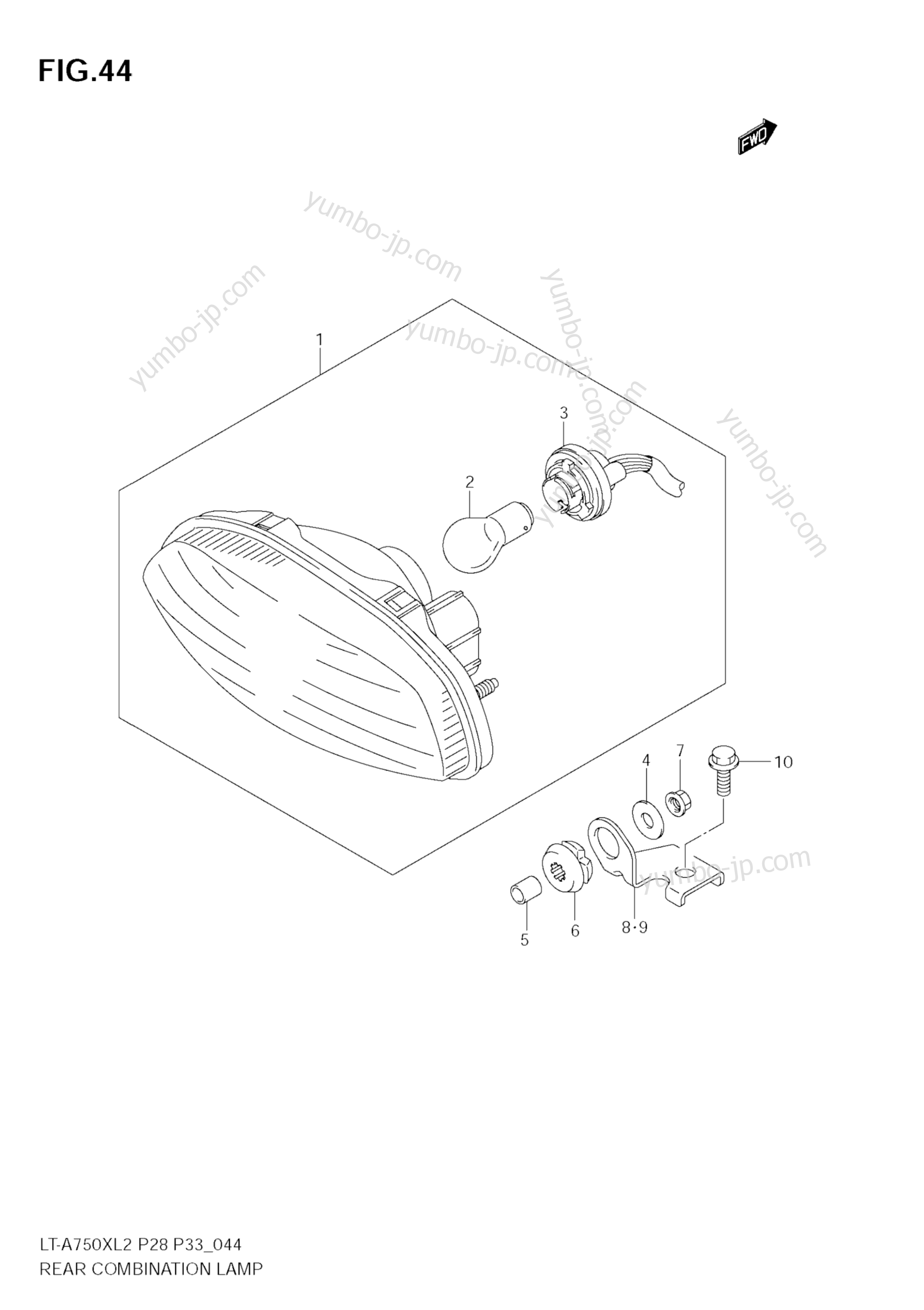 REAR COMBINATION LAMP (LT-A750X L2 E33) for ATVs SUZUKI KingQuad (LT-A750X) 2012 year