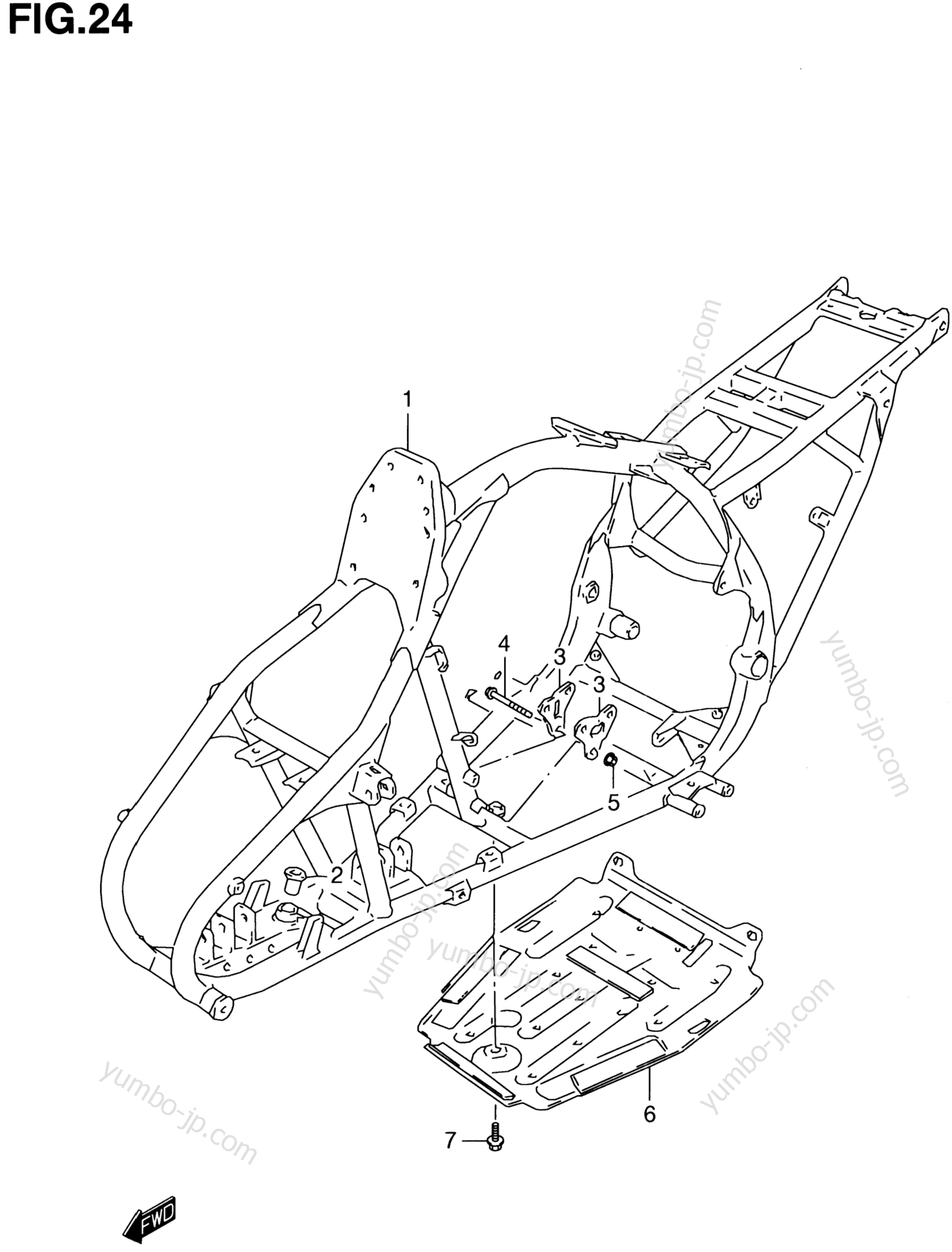 FRAME for ATVs SUZUKI QuadRunner (LT-F160) 2001 year