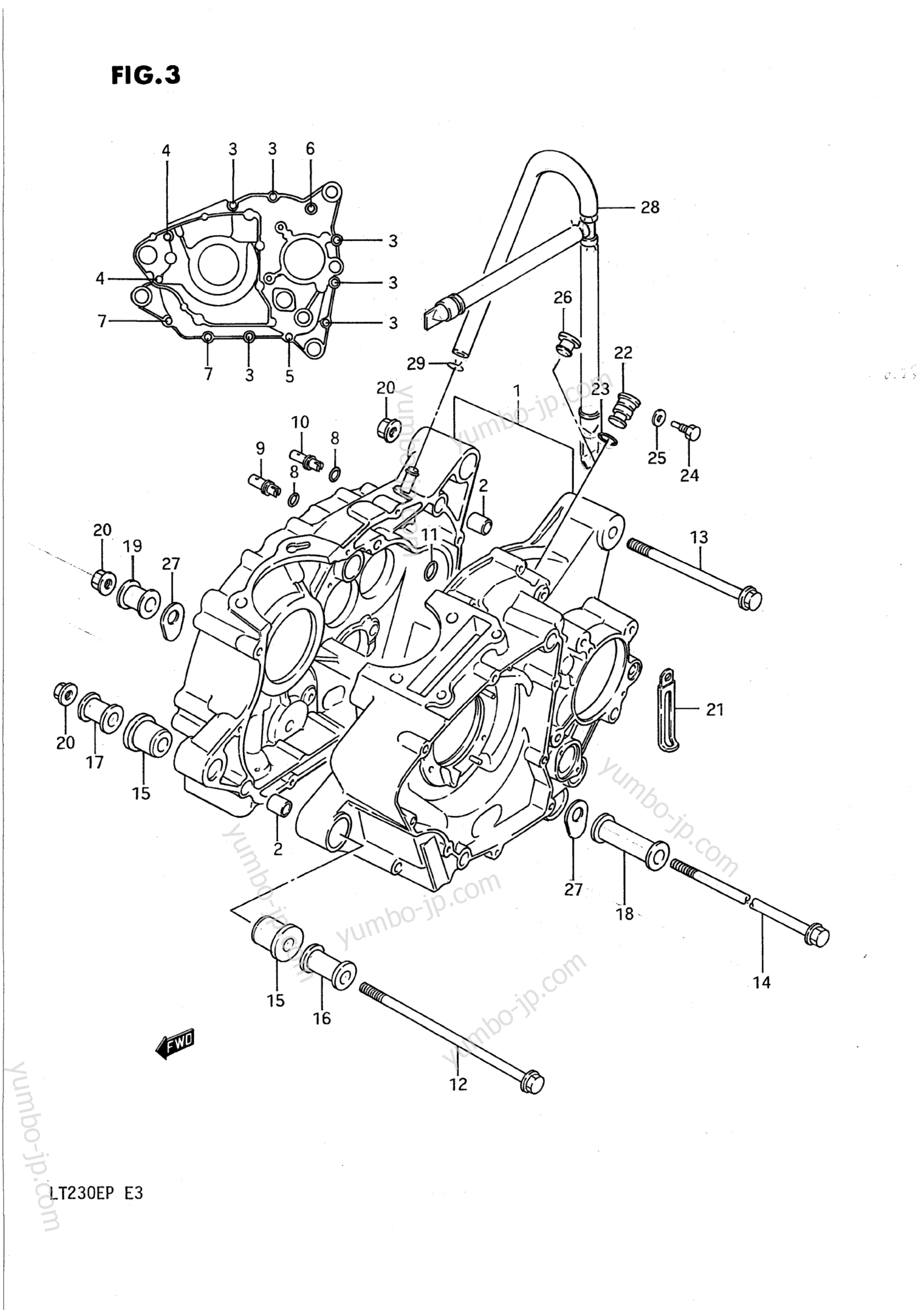 CRANKCASE for ATVs SUZUKI QuadRunner (LT230E) 1988 year