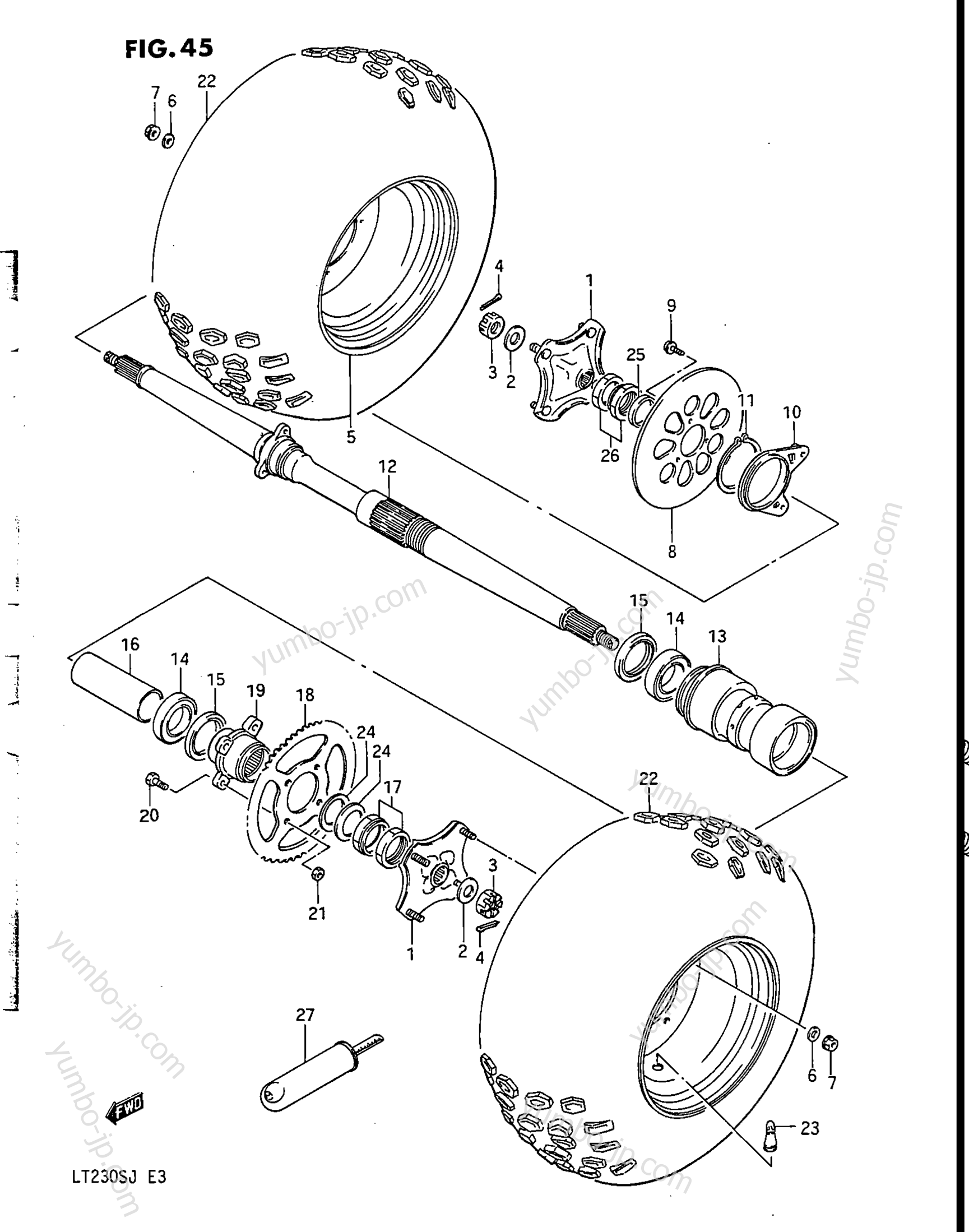 REAR WHEEL (MODEL F/G) для квадроциклов SUZUKI LT230S 1988 г.