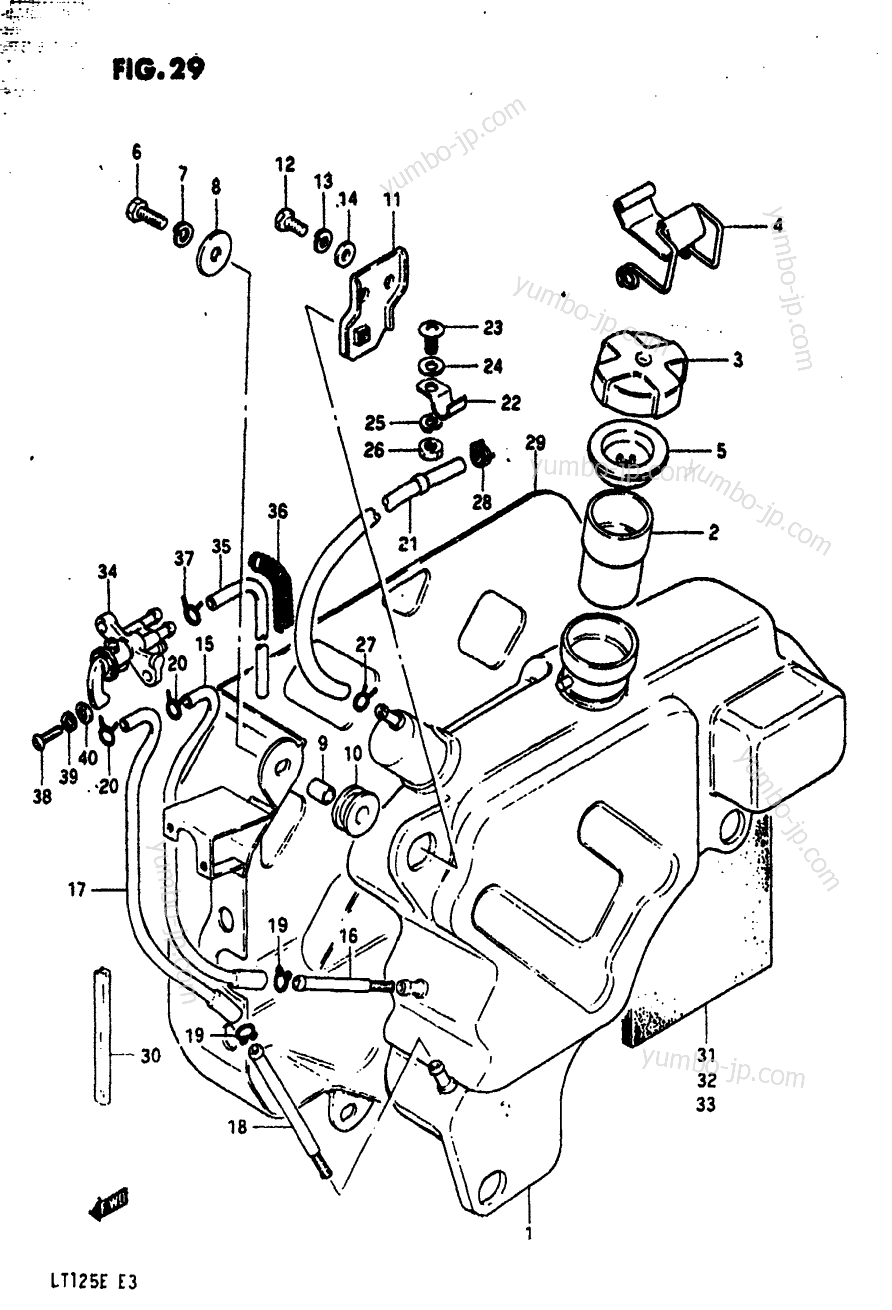 FUEL TANK (MODEL E) for ATVs SUZUKI LT125 1984 year