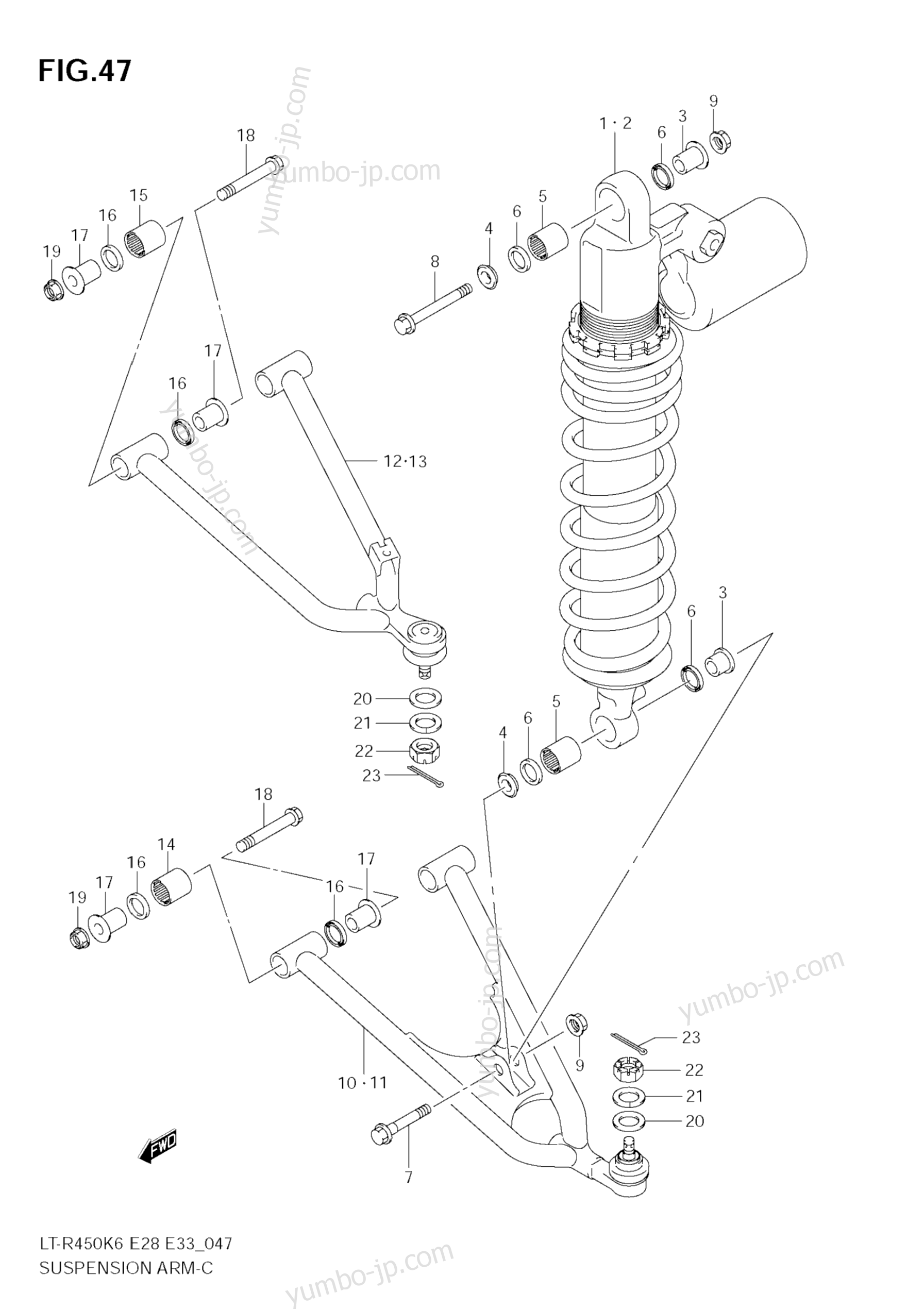 SUSPENSION ARM для квадроциклов SUZUKI QuadRacer (LT-R450) 2009 г.