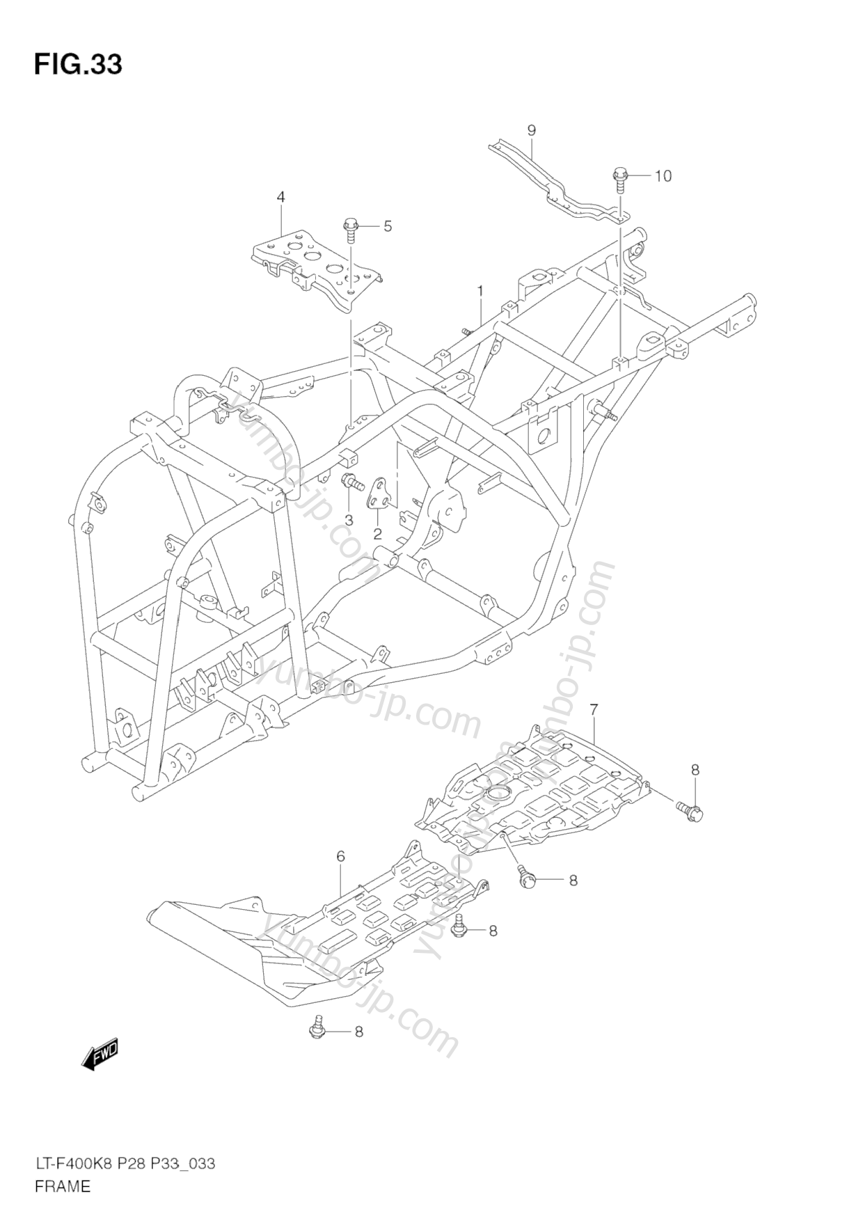 FRAME for ATVs SUZUKI KingQuad (LT-F400) 2008 year