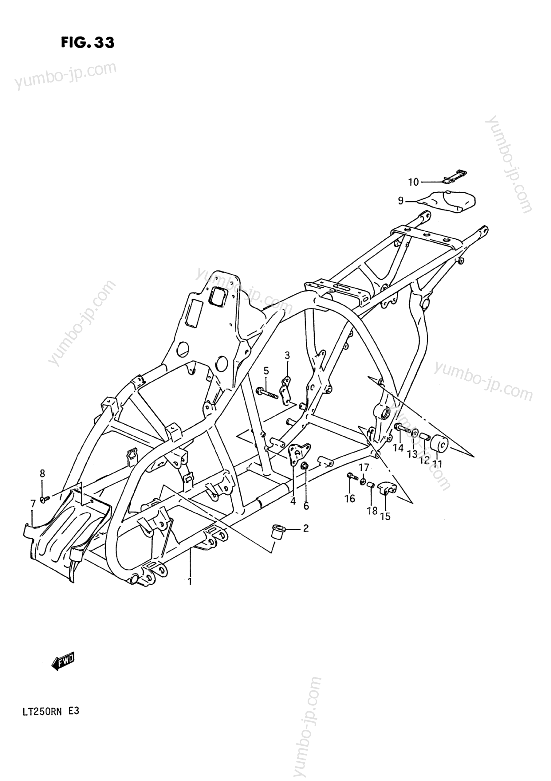 FRAME (MODEL F/G) for ATVs SUZUKI QuadRacer (LT250R) 1990 year