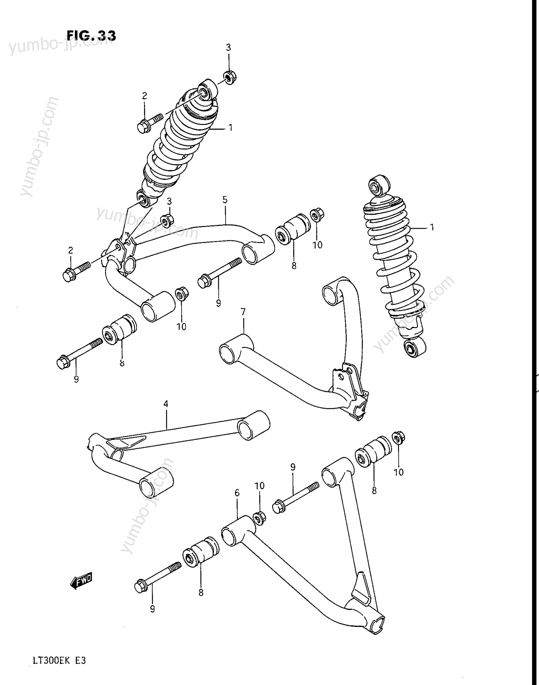 SUSPENSION ARM для квадроциклов SUZUKI QuadRunner (LT300E) 1987 г.