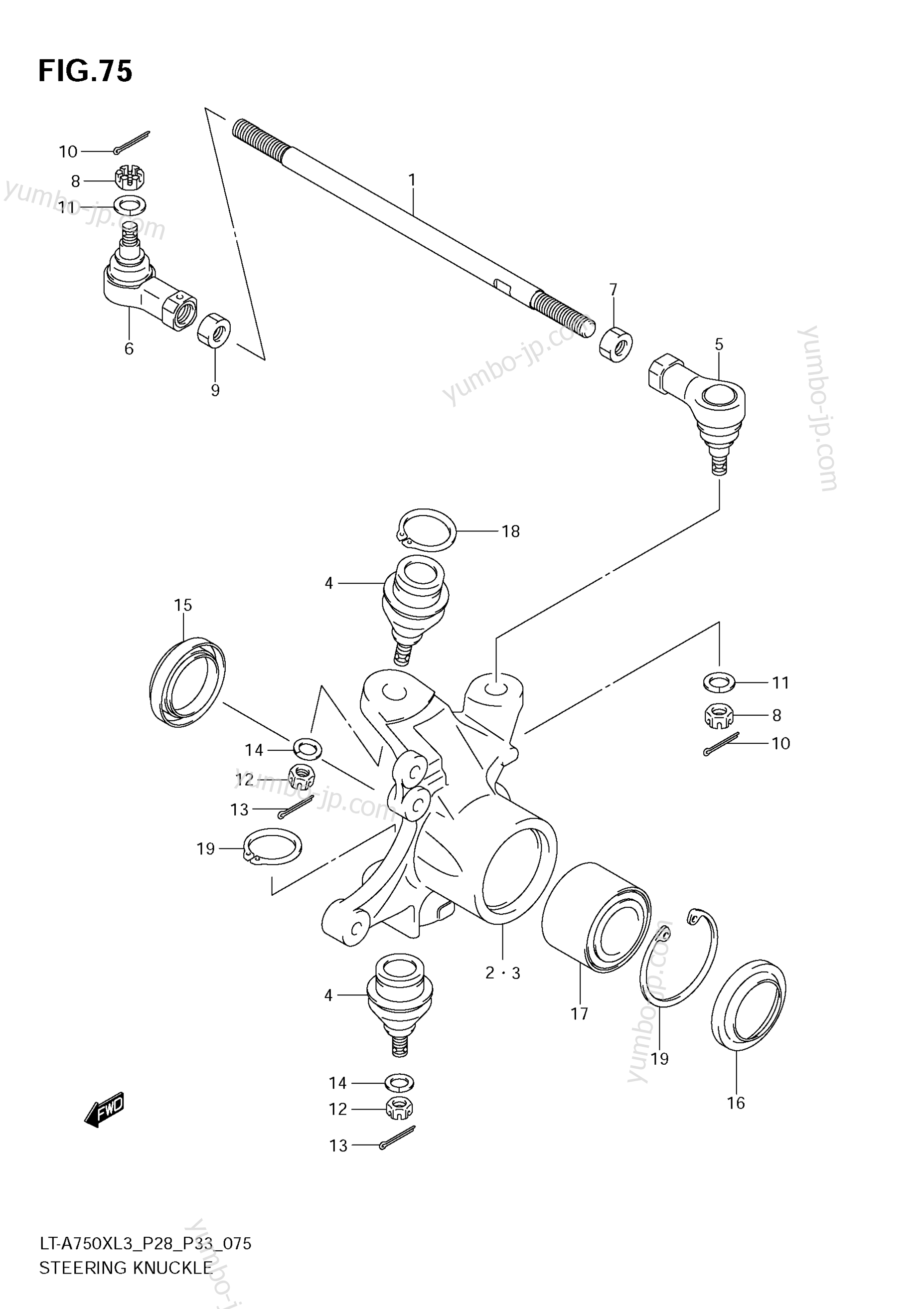 STEERING KNUCKLE для квадроциклов SUZUKI KingQuad (LT-A750X) 2013 г.