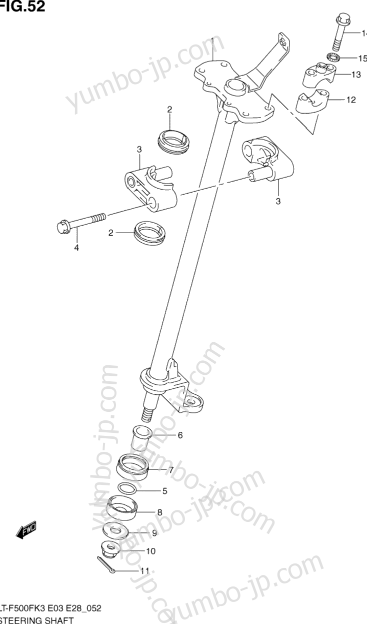 STEERING SHAFT for ATVs SUZUKI Vinson 4WD (LT-F500F) 2003 year