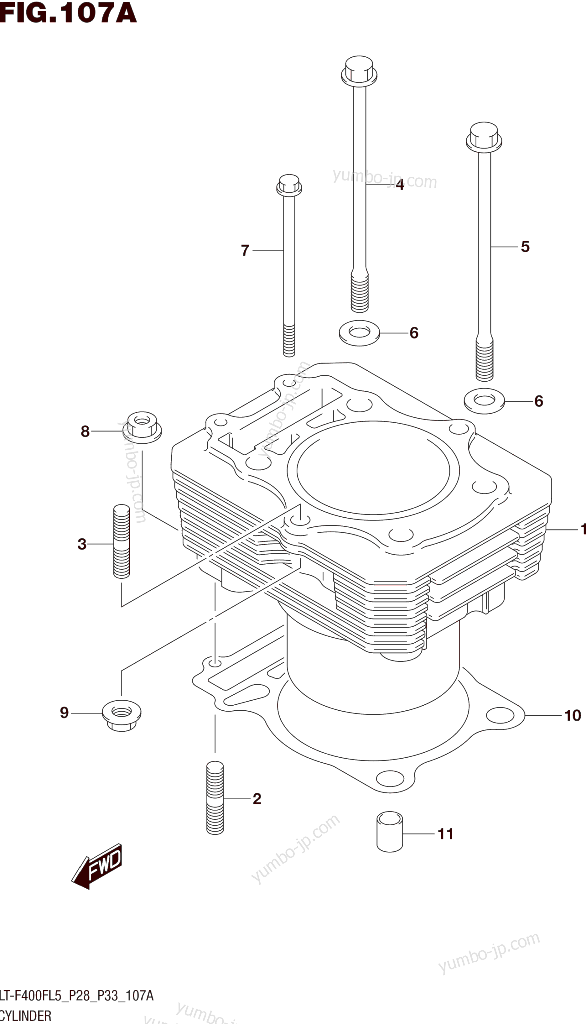 Блок цилиндров для квадроциклов SUZUKI LT-F400F 2015 г.