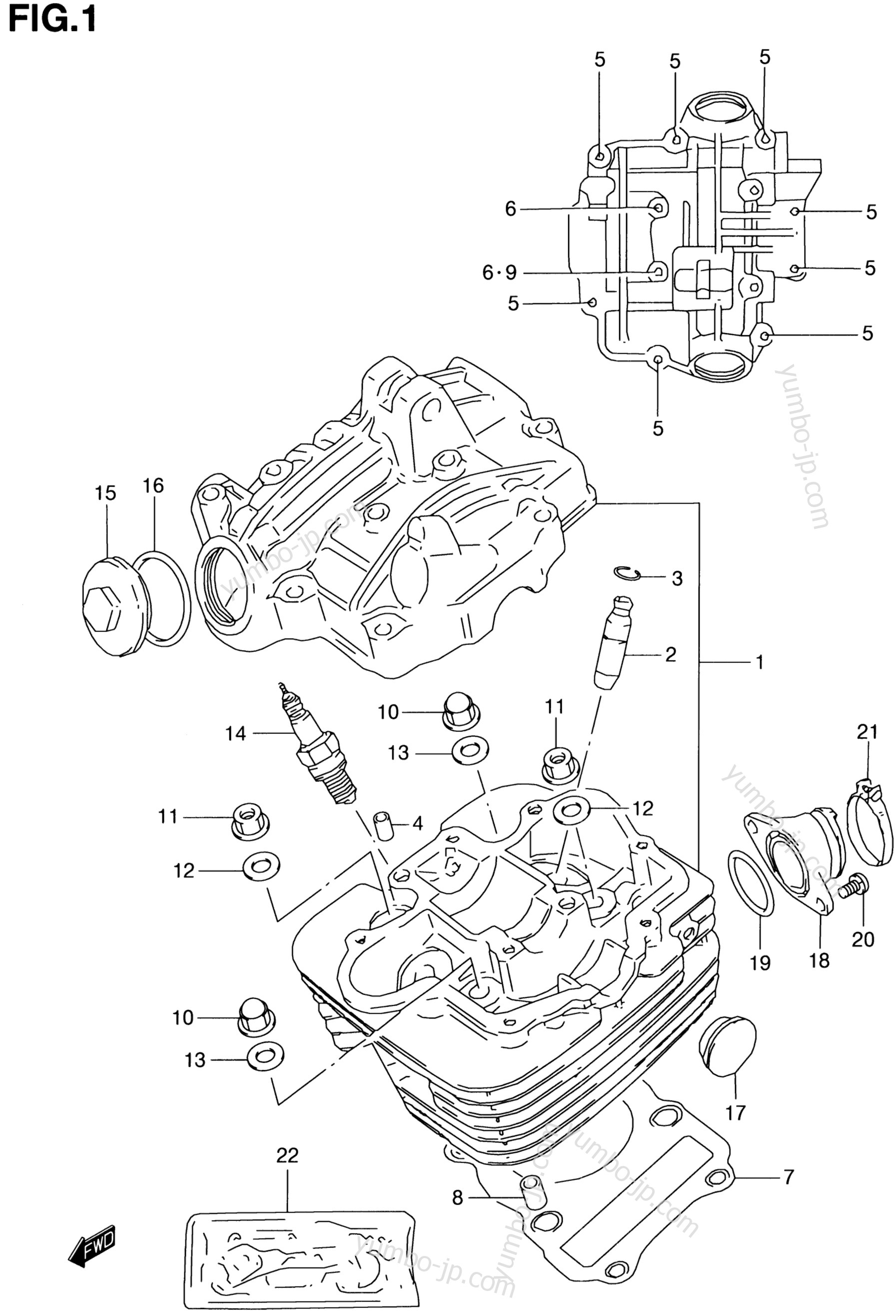 CYLINDER HEAD for ATVs SUZUKI QuadRunner (LT-F160) 1999 year