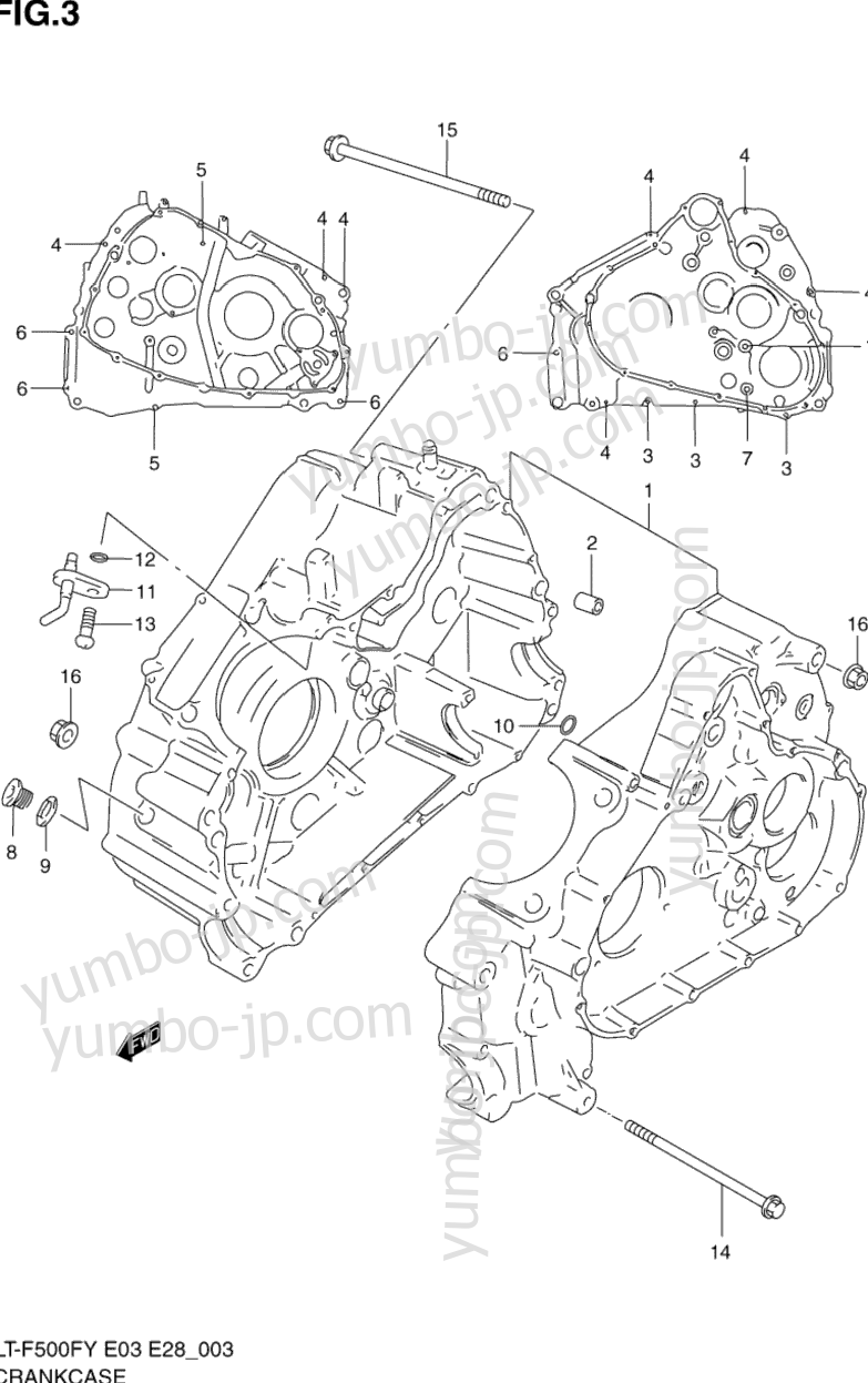 Крышка картера для квадроциклов SUZUKI QuadRunner 4WD (LT-F500F) 2000 г.