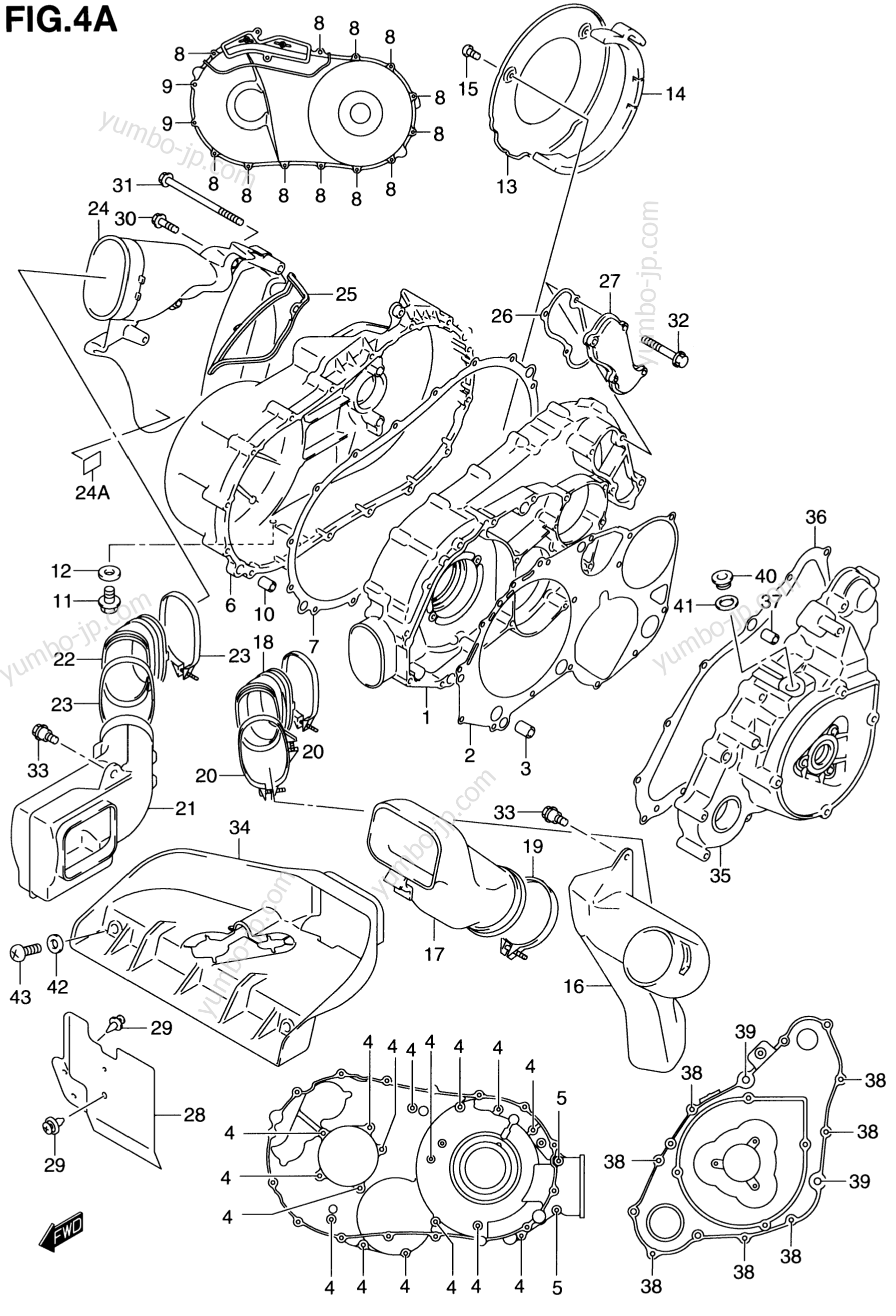 CRANKCASE COVER (MODEL K1) для квадроциклов SUZUKI QuadMaster (LT-A500F) 2001 г.
