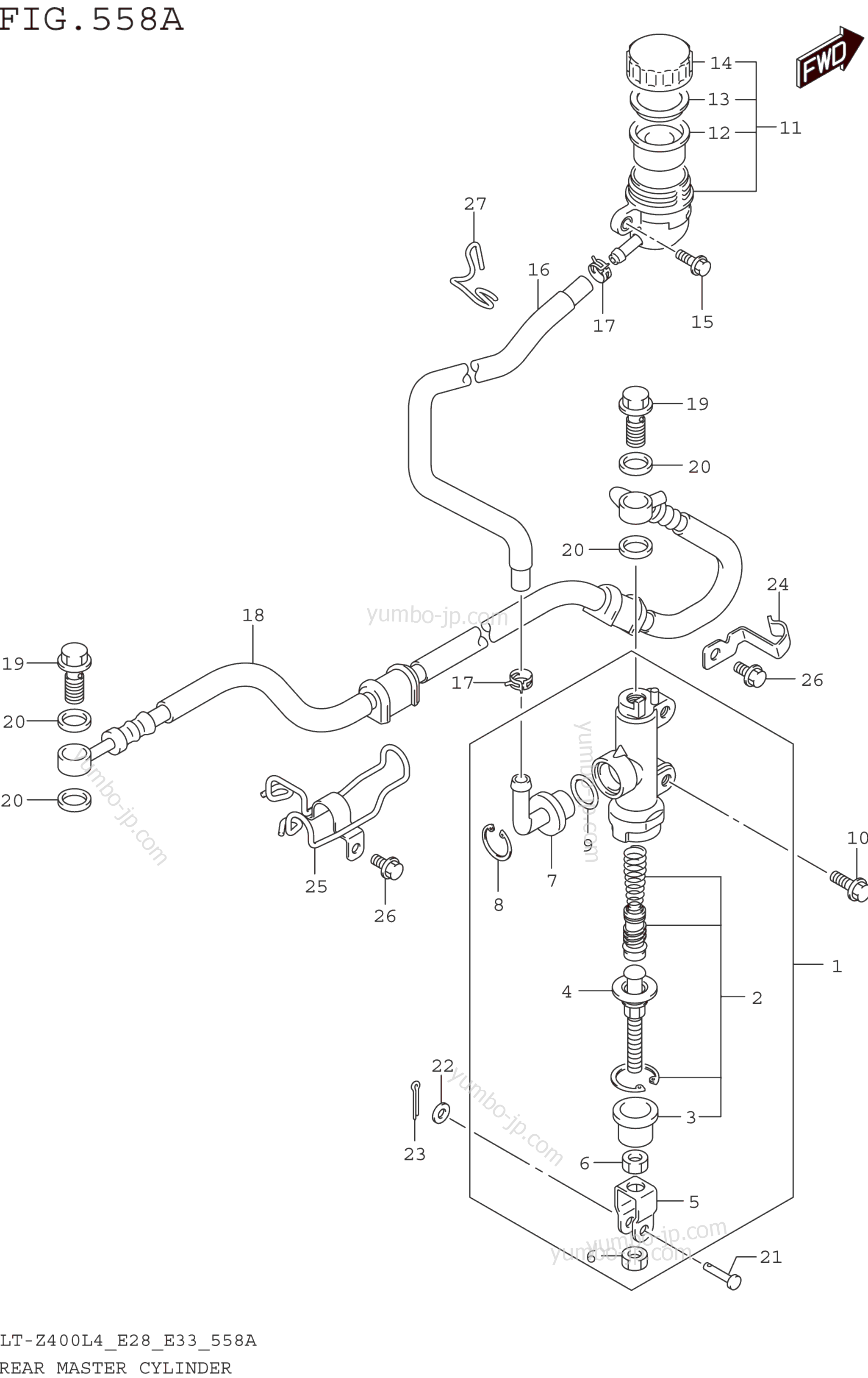 REAR MASTER CYLINDER для квадроциклов SUZUKI LT-Z400 2014 г.