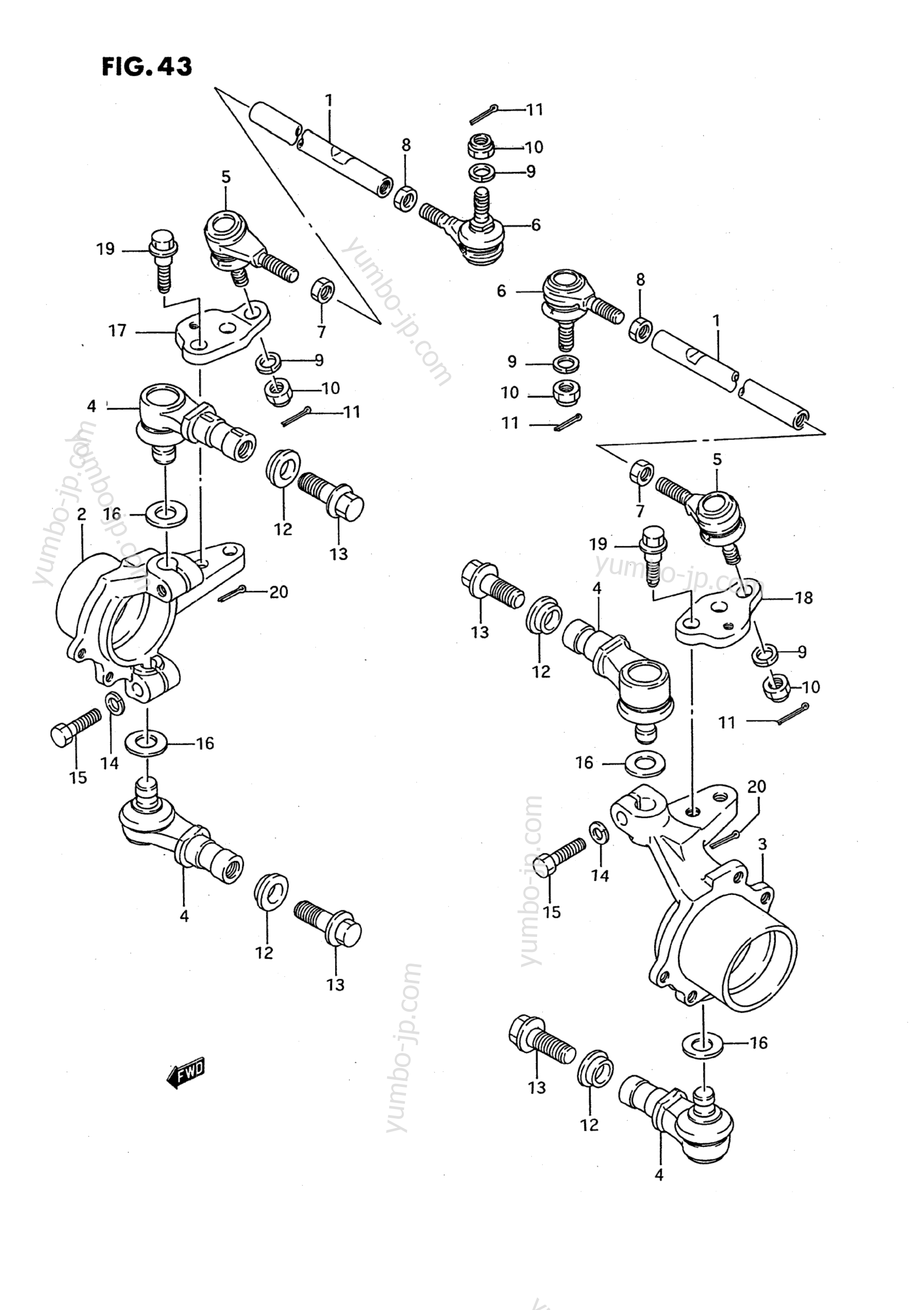 KNUCKLE ARM для квадроциклов SUZUKI QuadRunner (LT-F250) 1996 г.