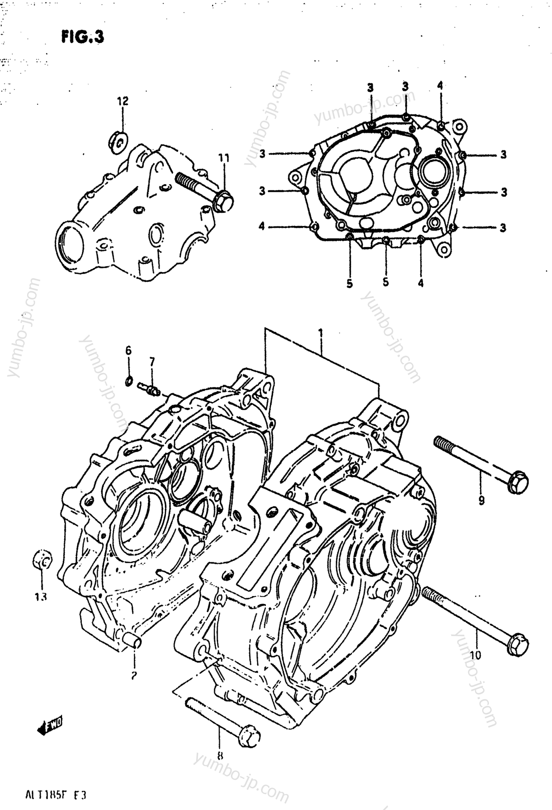 Крышка картера для квадроциклов SUZUKI ALT185 1985 г.