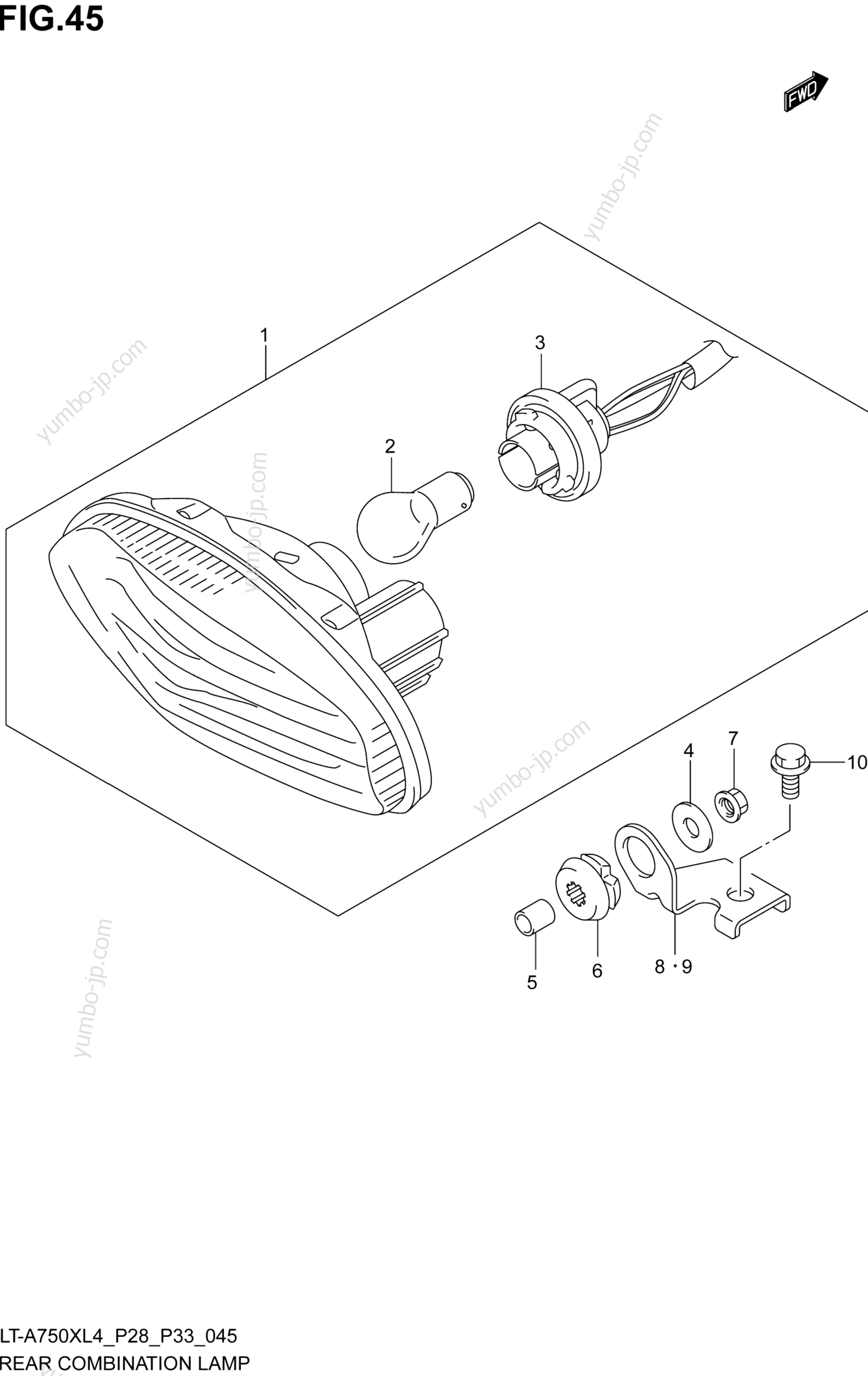 REAR COMBINATION LAMP (LT-A750XL4 P33) для квадроциклов SUZUKI LT-A750X 2014 г.