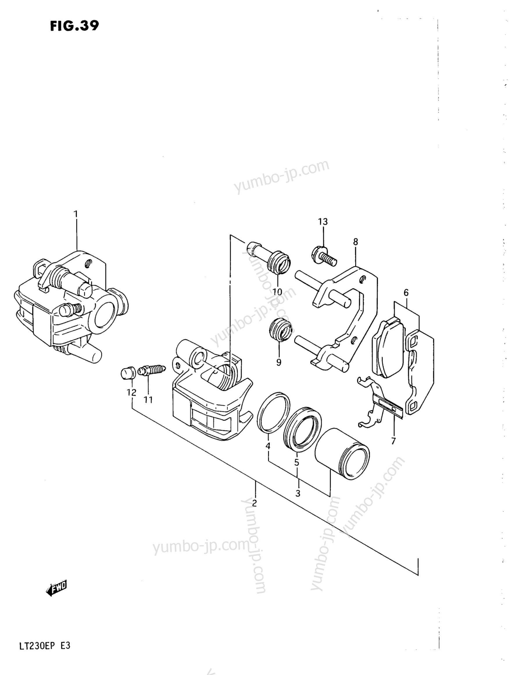 FRONT CALIPERS для квадроциклов SUZUKI QuadRunner (LT230E) 1991 г.