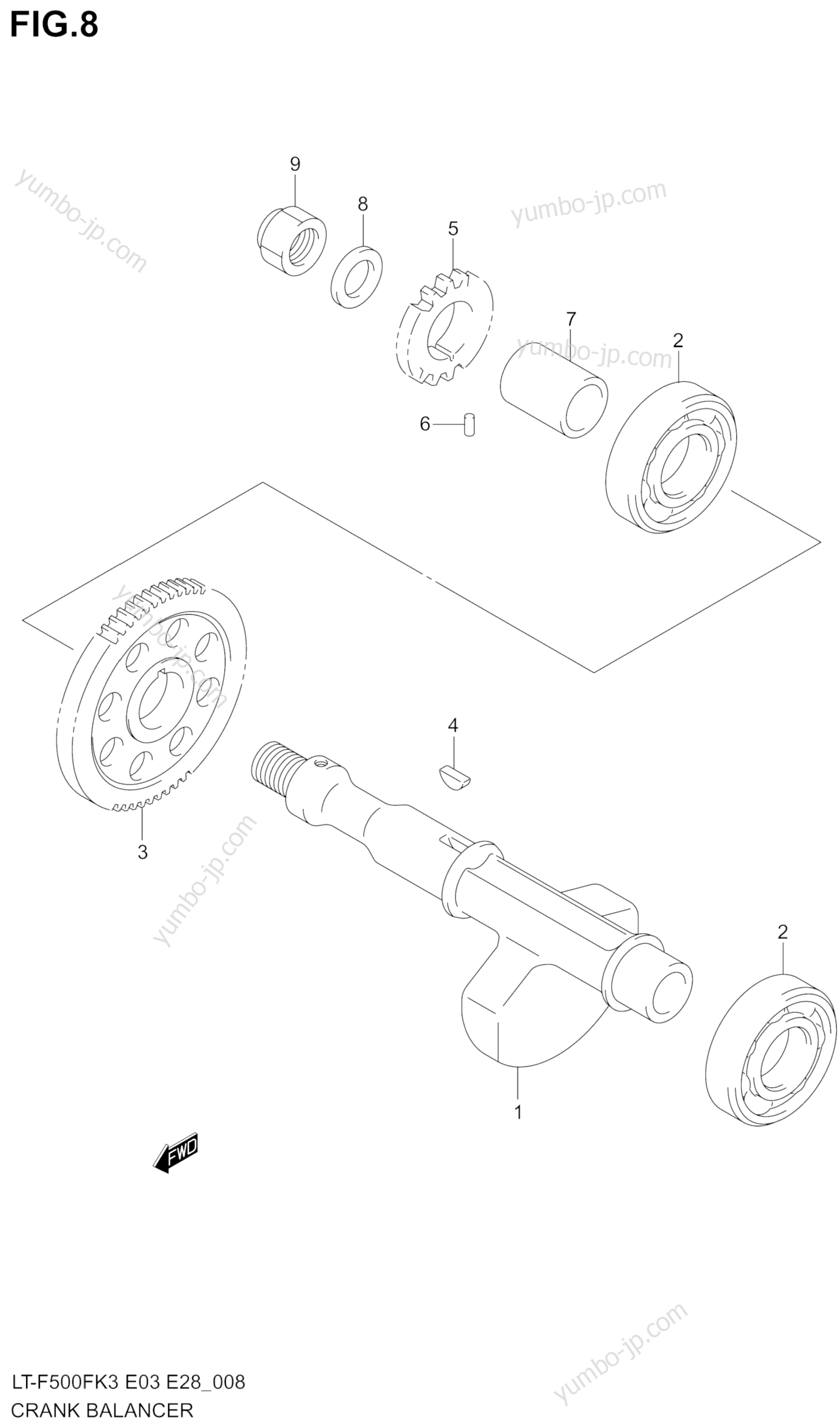 Crank Balancer для квадроциклов SUZUKI Vinson 4WD (LT-F500F) 2003 г.