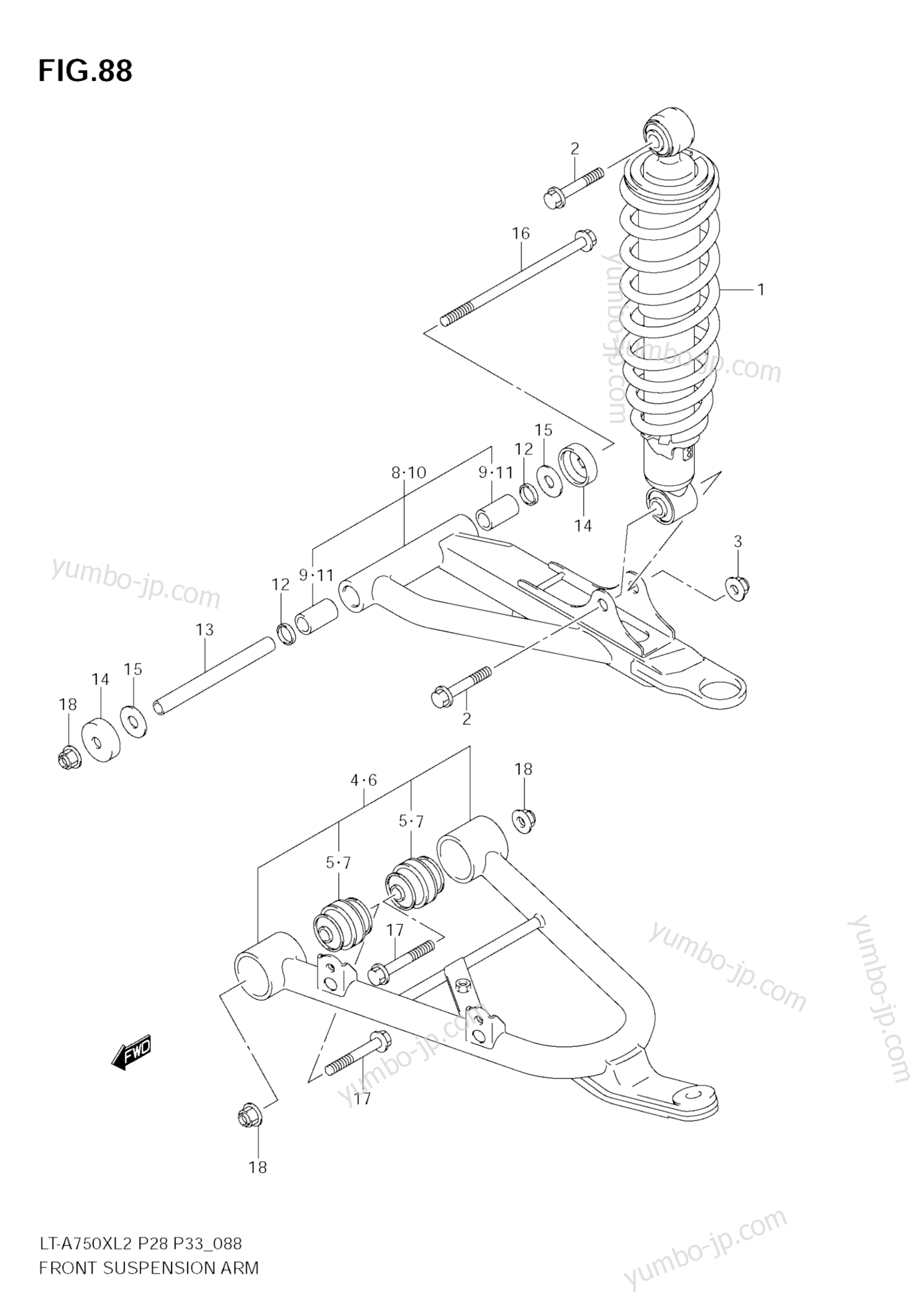 FRONT SUSPENSION ARM для квадроциклов SUZUKI KingQuad (LT-A750XZ) 2012 г.