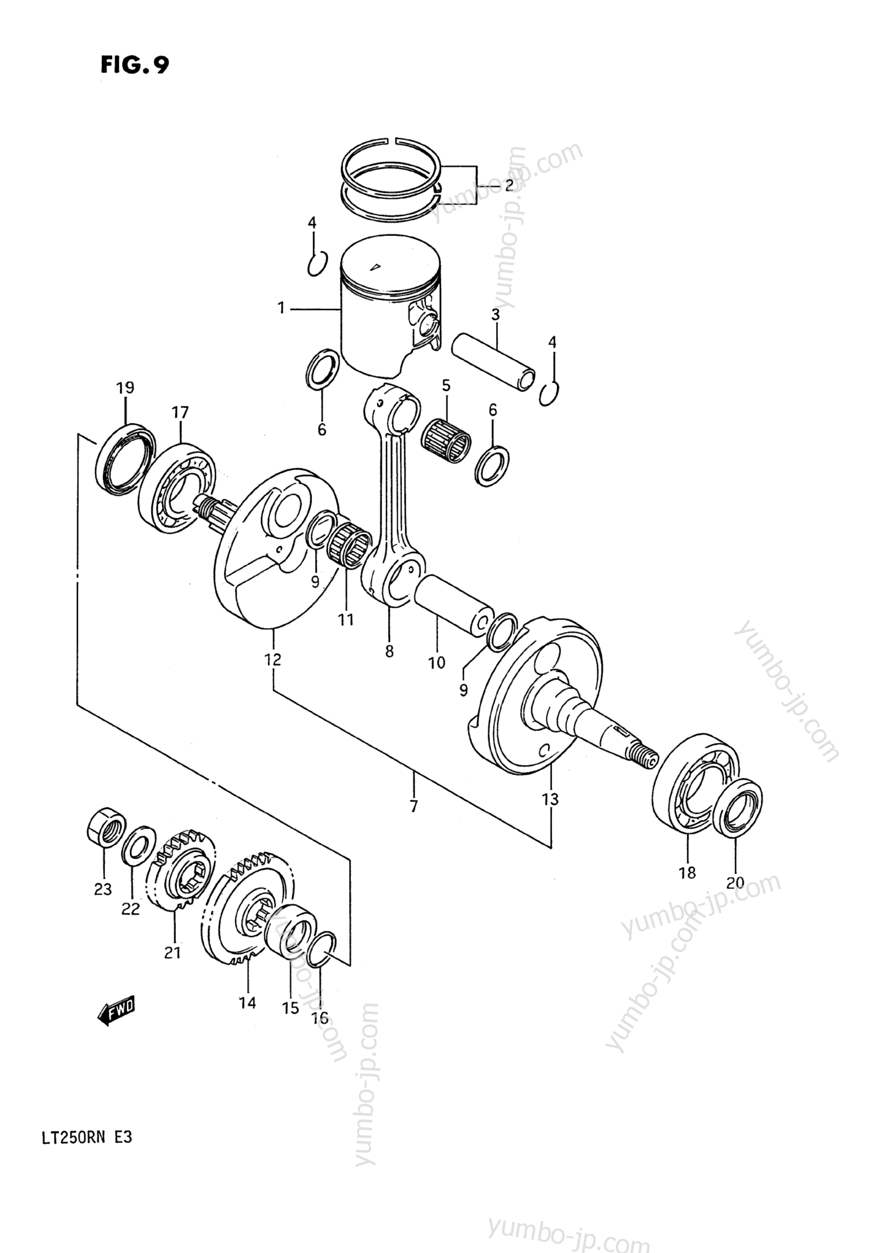 CRANKSHAFT (MODEL H) для квадроциклов SUZUKI QuadRacer (LT250R) 1989 г.