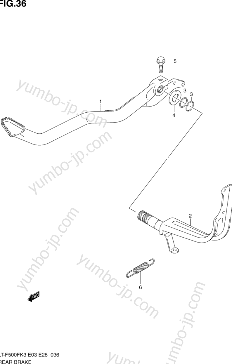 REAR BRAKE для квадроциклов SUZUKI Vinson 4WD (LT-F500F) 2003 г.