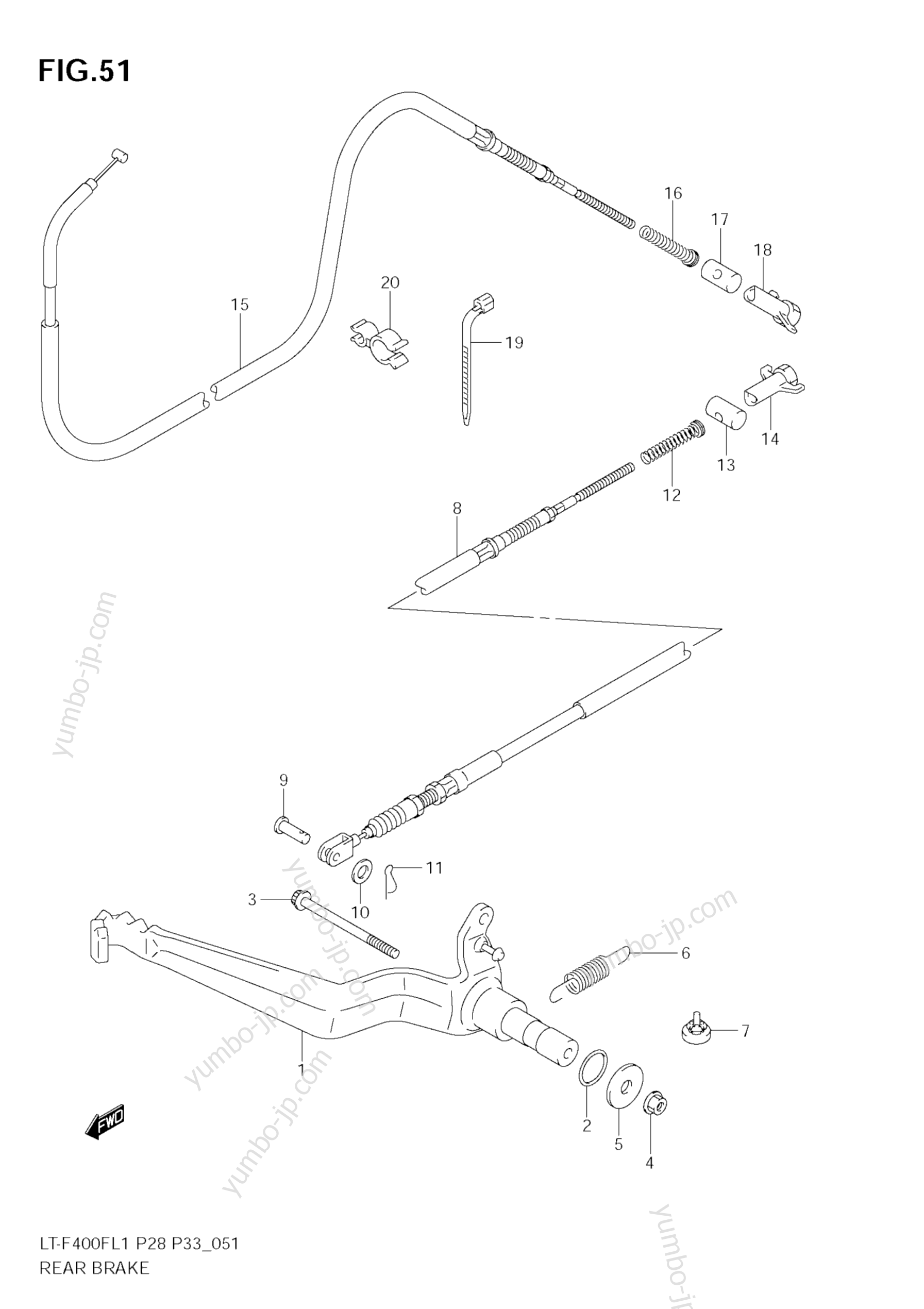REAR BRAKE для квадроциклов SUZUKI KingQuad (LT-F400FZ) 2011 г.
