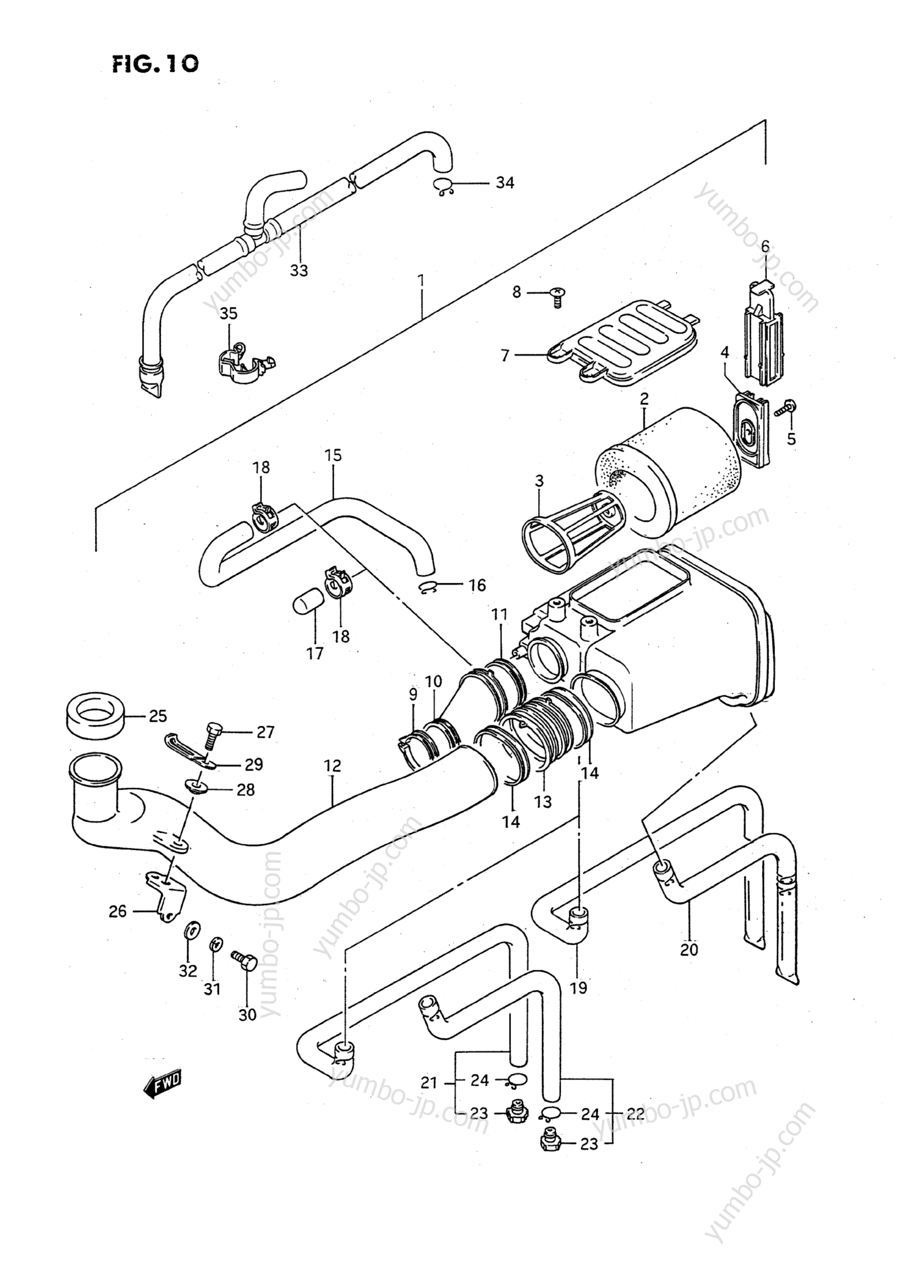 AIR CLEANER (J/K/L) for ATVs SUZUKI QuadRunner (LT-F250) 1992 year