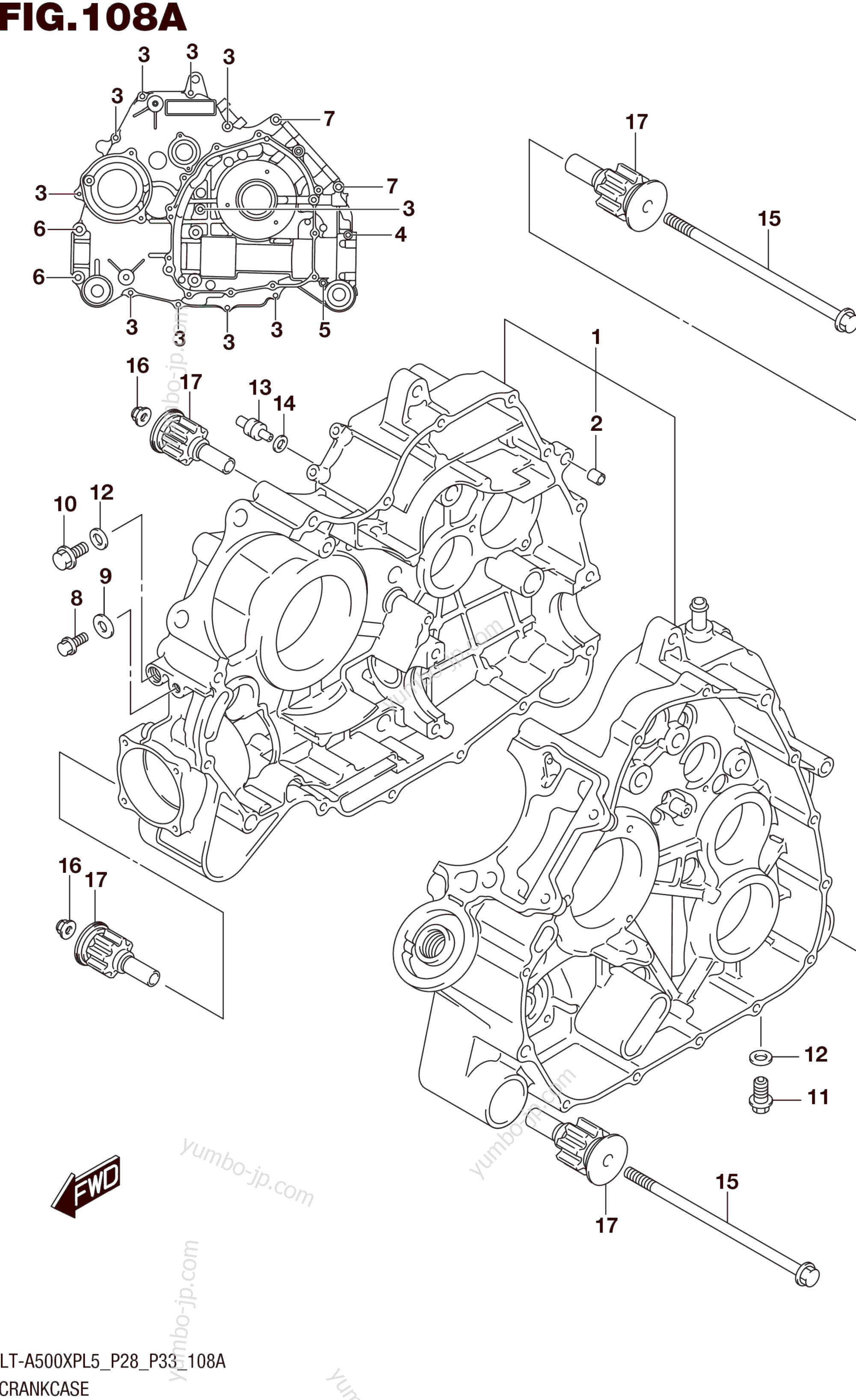 CRANKCASE for ATVs SUZUKI LT-A500XPZ 2015 year