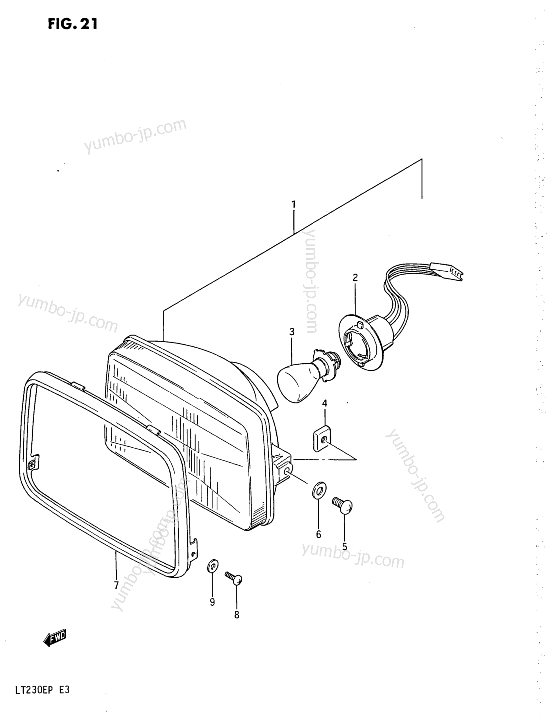 HEADLAMP для квадроциклов SUZUKI QuadRunner (LT230E) 1989 г.