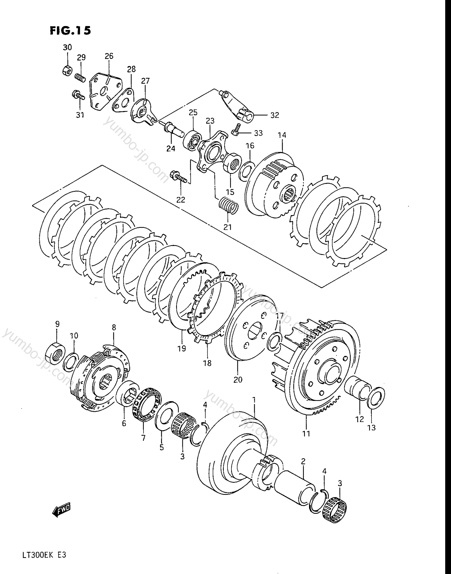 Устройство сцепления для квадроциклов SUZUKI QuadRunner (LT300E) 1988 г.