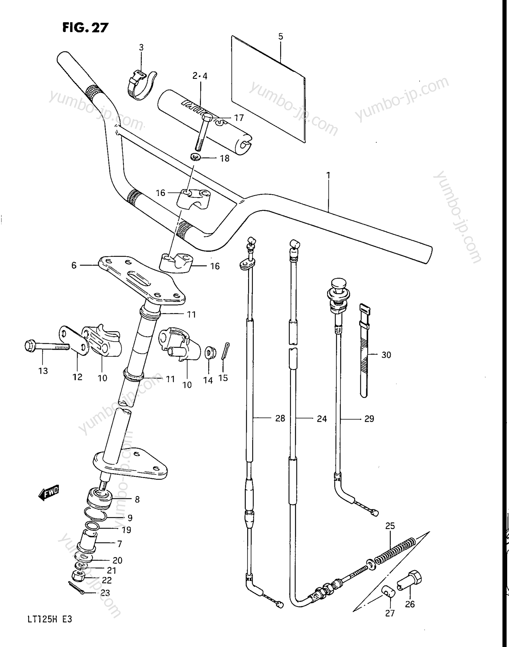 HANDLEBAR - STEERING для квадроциклов SUZUKI LT125 1986 г.