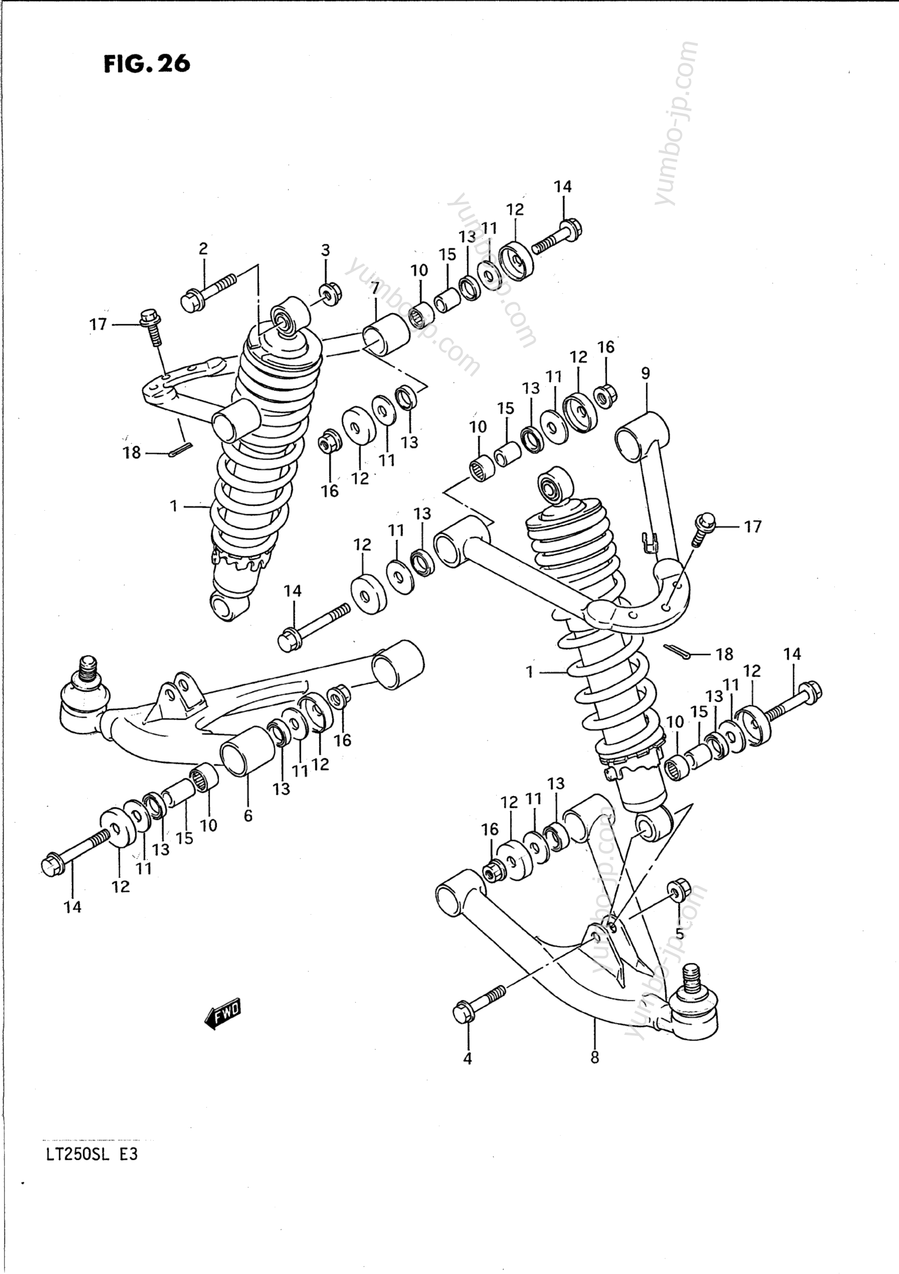 SUSPENSION ARM для квадроциклов SUZUKI QuadSport (LT250S) 1989 г.