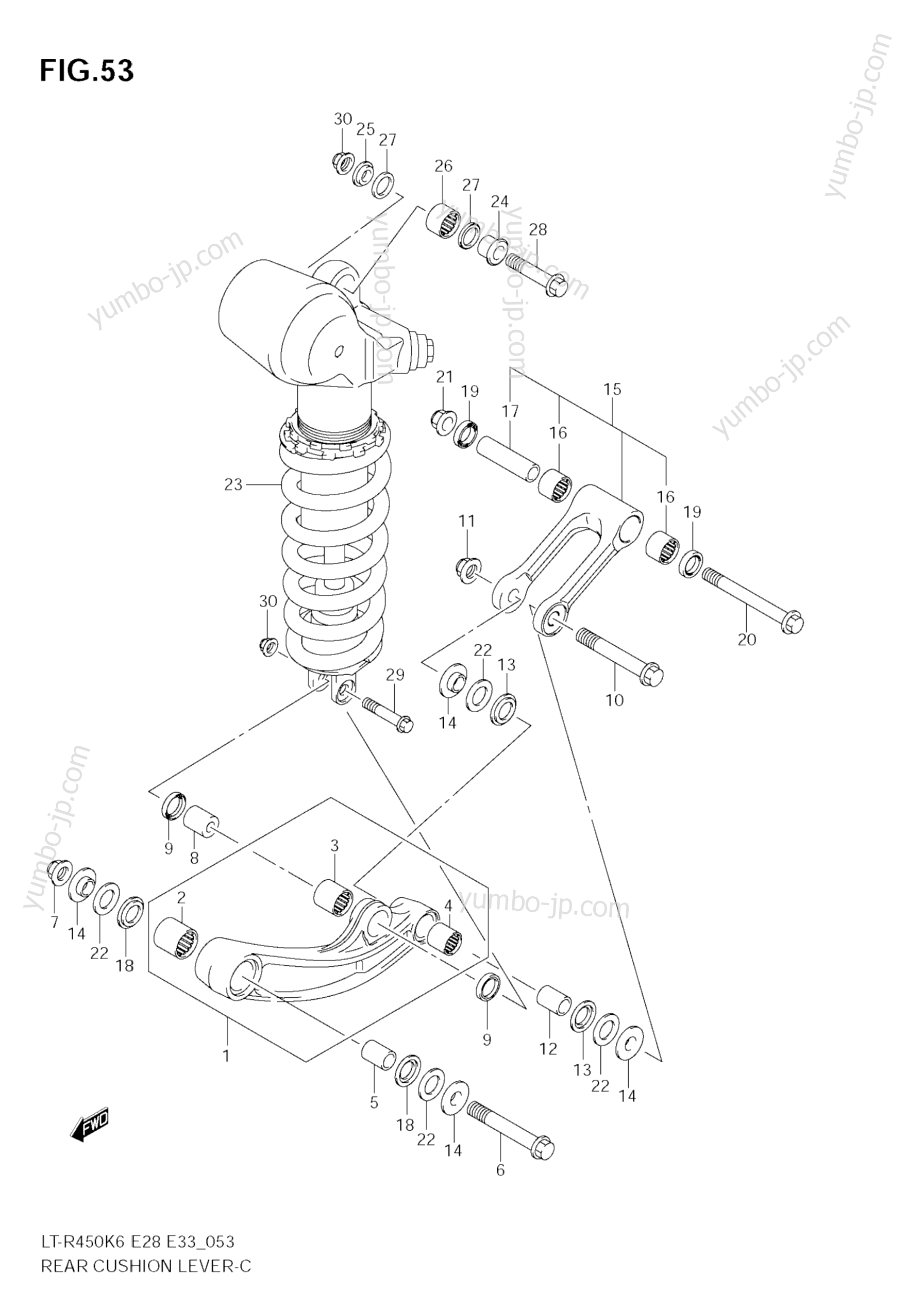 REAR CUSHION LEVER (MODEL K6/K7) для квадроциклов SUZUKI QuadRacer (LT-R450) 2009 г.
