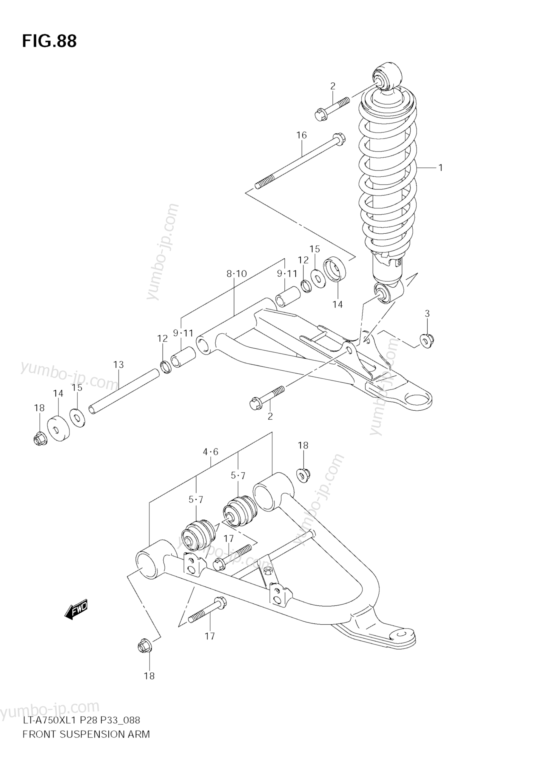 FRONT SUSPENSION ARM для квадроциклов SUZUKI KingQuad (LT-A750XZ) 2011 г.