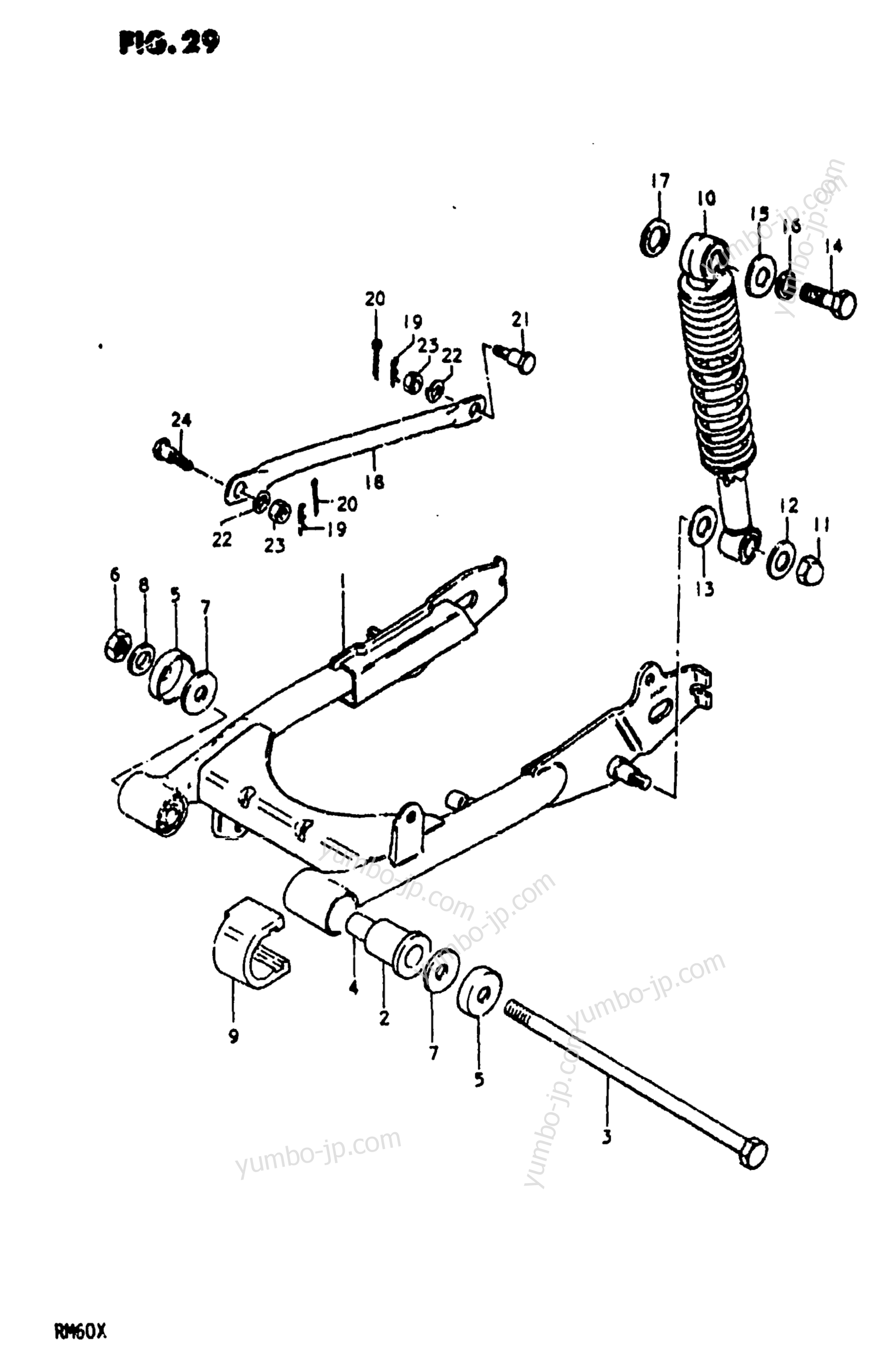 REAR SWINGING ARM для мотоциклов SUZUKI RM60 1981 г.