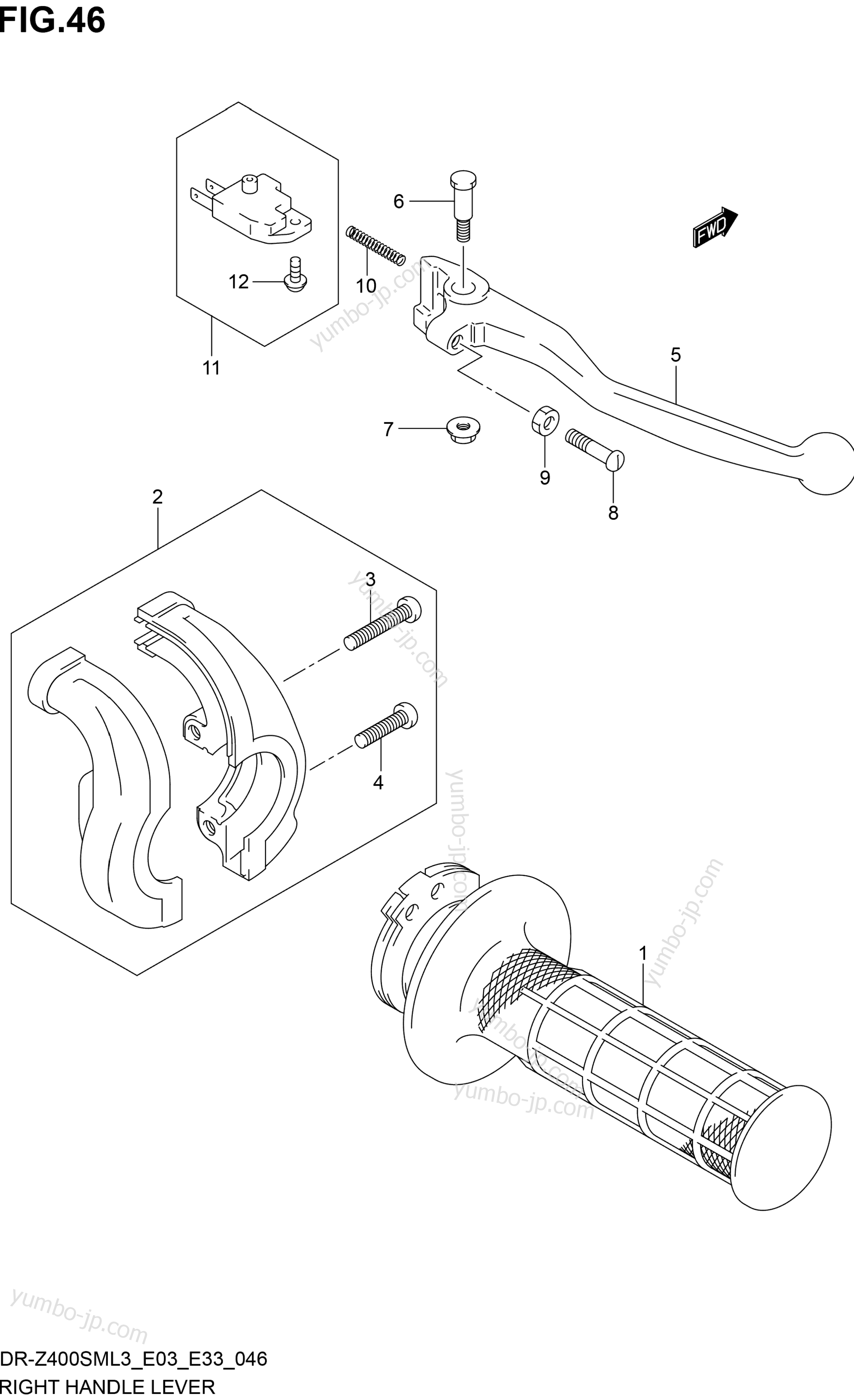 RIGHT HANDLE LEVER for motorcycles SUZUKI DR-Z400SM 2013 year