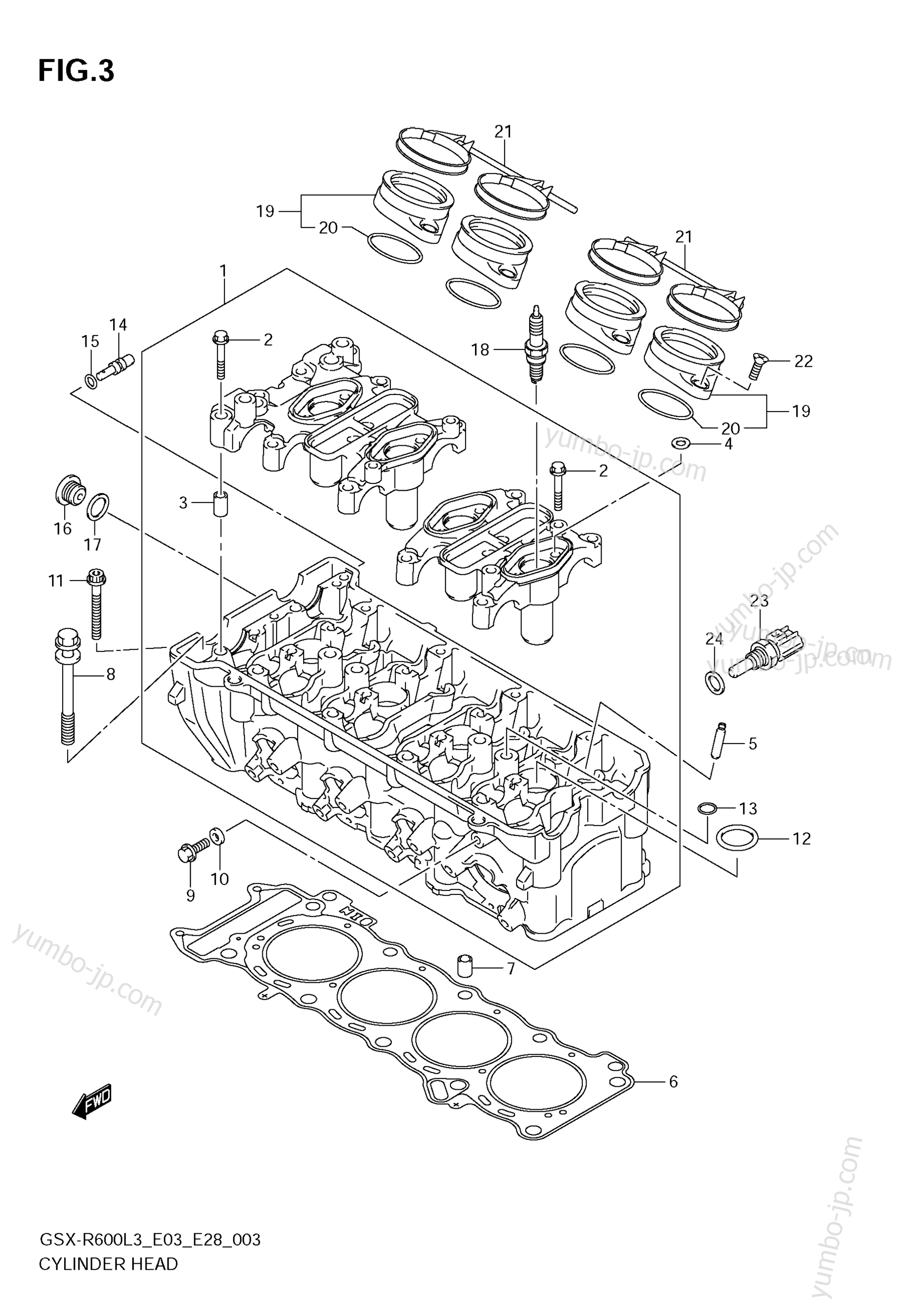 CYLINDER HEAD for motorcycles SUZUKI GSX-R600 2013 year