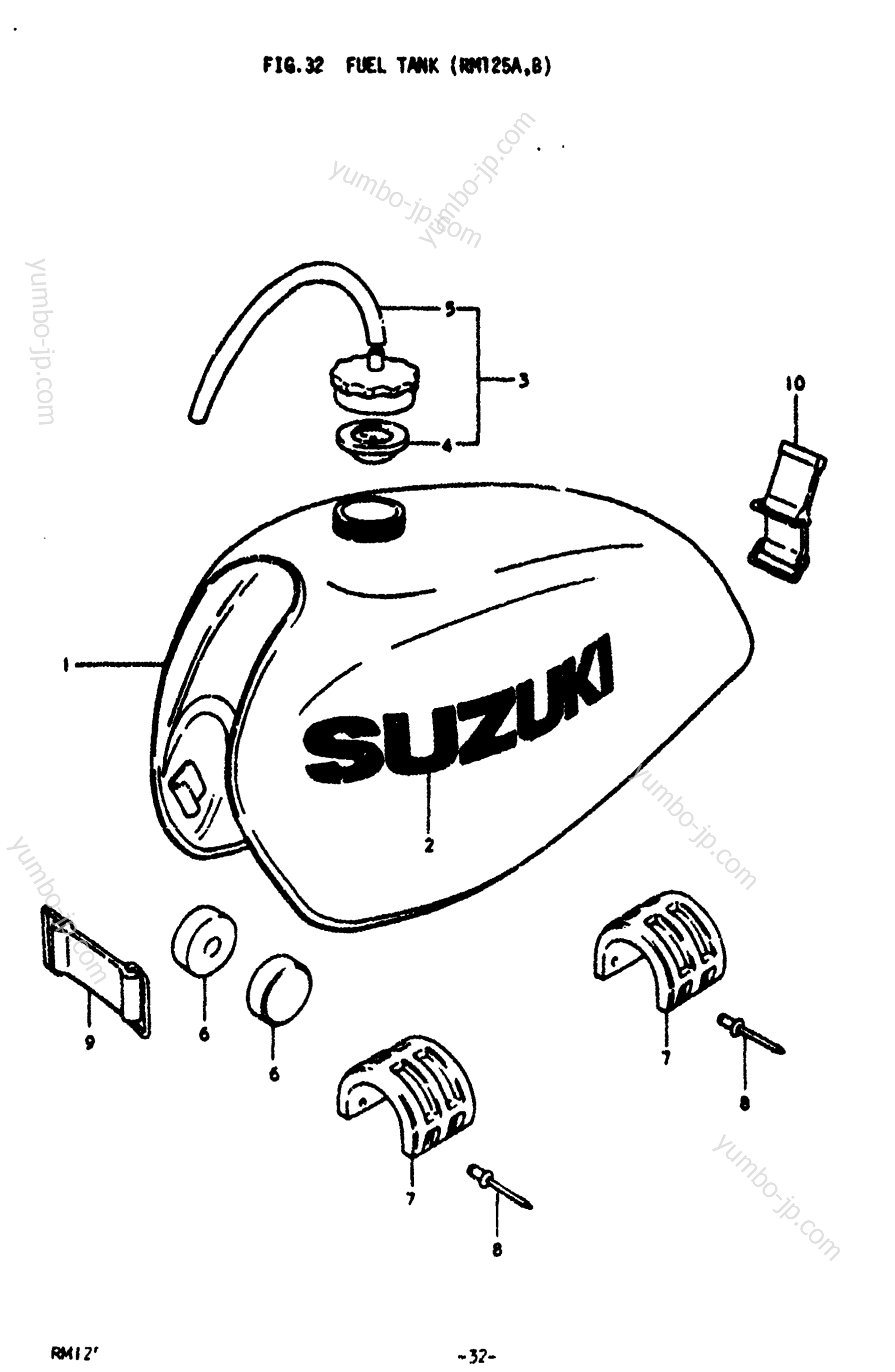 FUEL TANK (RM125A для мотоциклов SUZUKI RM125 1978 г.