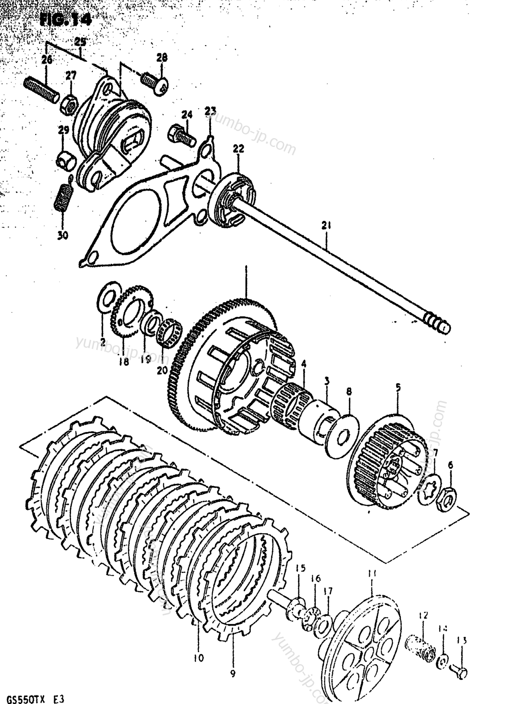 Устройство сцепления для мотоциклов SUZUKI GS550T 1981 г.